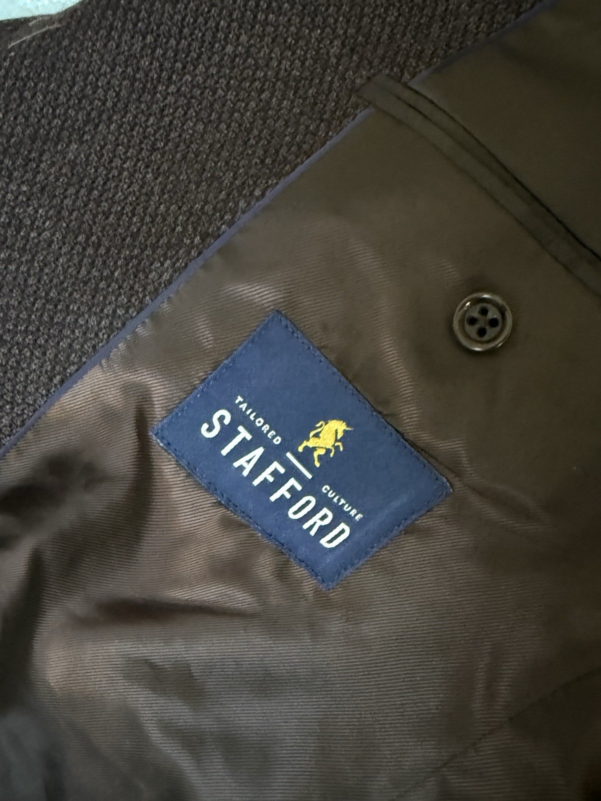 Stafford Sport Coat Merino Wool Mens 42 Reg Chocholate Brown Suit Jacket Classic