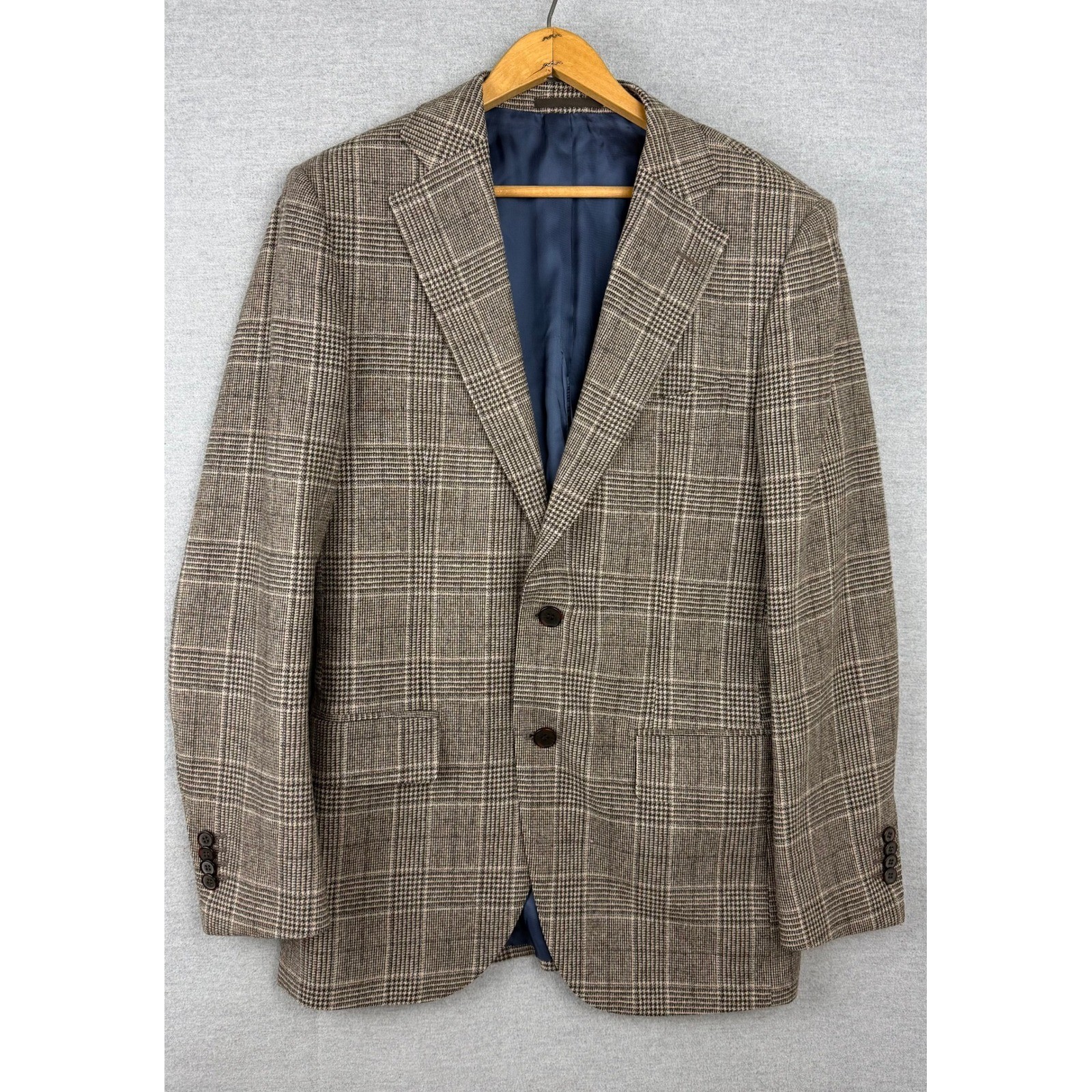 Suitsupply Lazio Blazer E. Thomas Wool Cashmere Brown Glen Check Sport Coat 38R