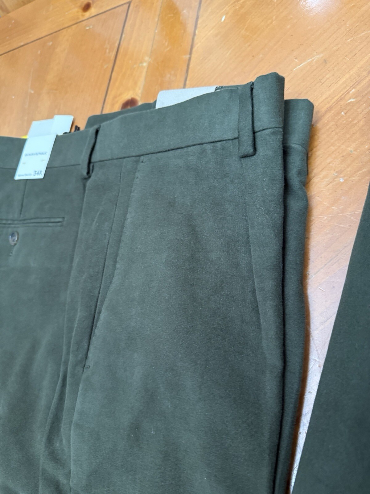 Moleskin Cotton Suit – 42 R Jacket, 34x 31 Pants, Banana Republic Green SLIM FIT