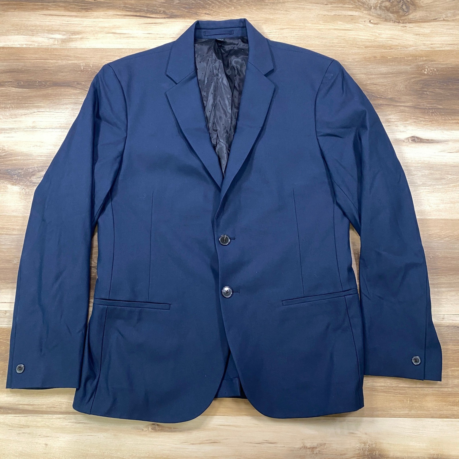 J.Crew Destination Blazer Mens 40S Classic Cotton Blend Stretch Navy Blue Travel
