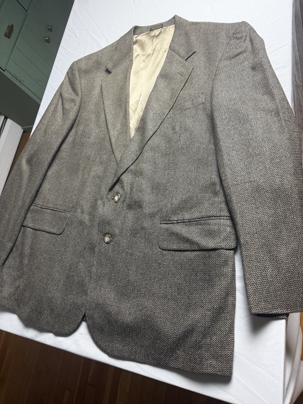 Oscar de la Renta Mens Blazer 46R Made in Colombia Silk Wool Sport Coat Jacket