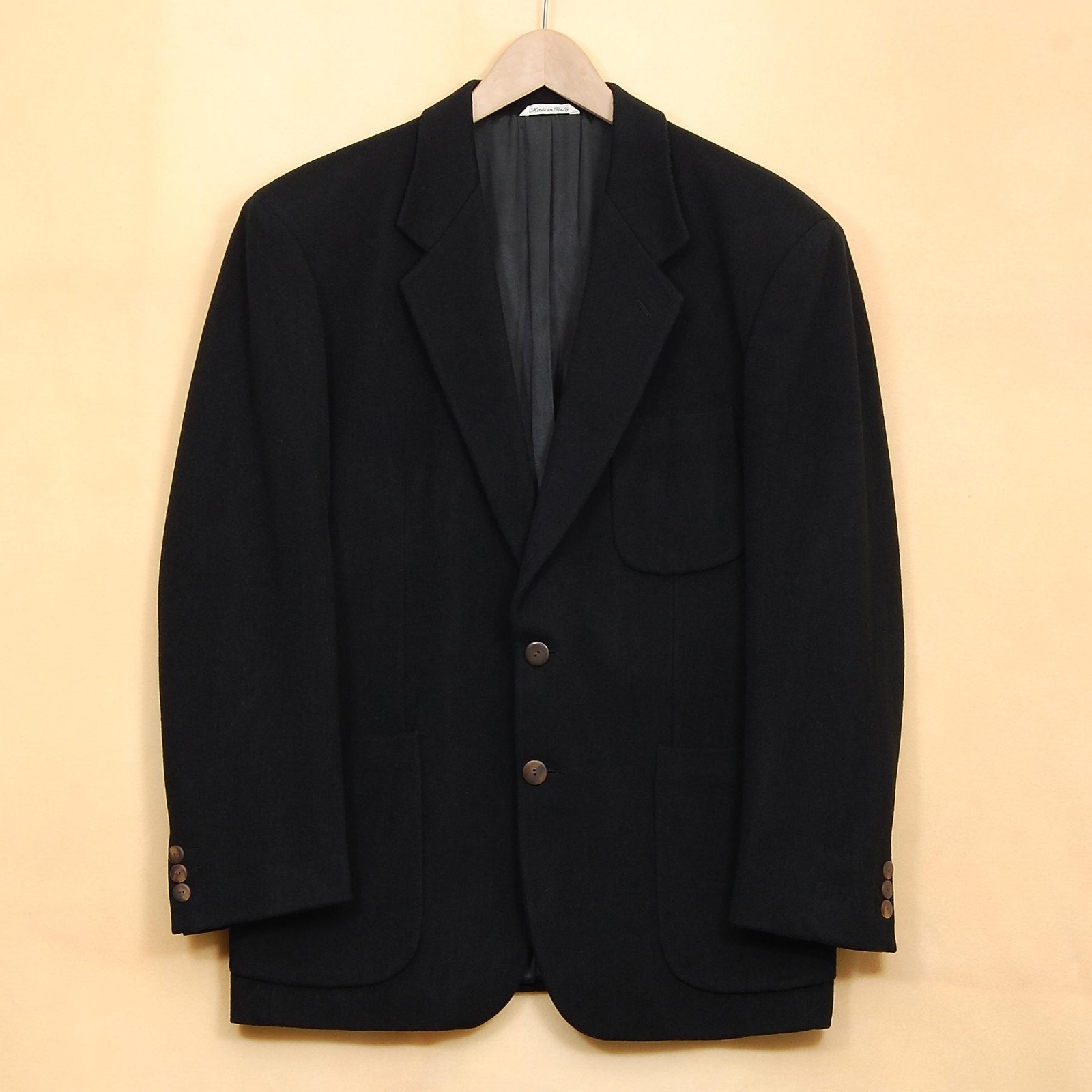 Saks Fifth Avenue Wool Cashmere Blazer Men’s 40R Black Sport Coat Jacket Italy