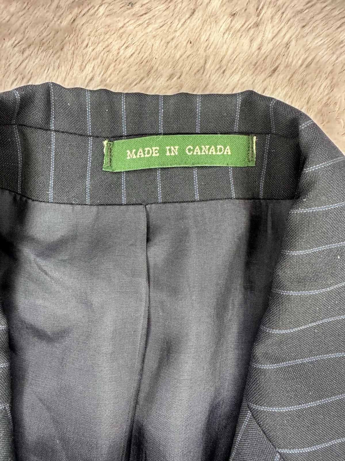Lauren Ralph Lauren Stripe Blazer 40R Wool Cashmere Suit Jacket Made In Canada