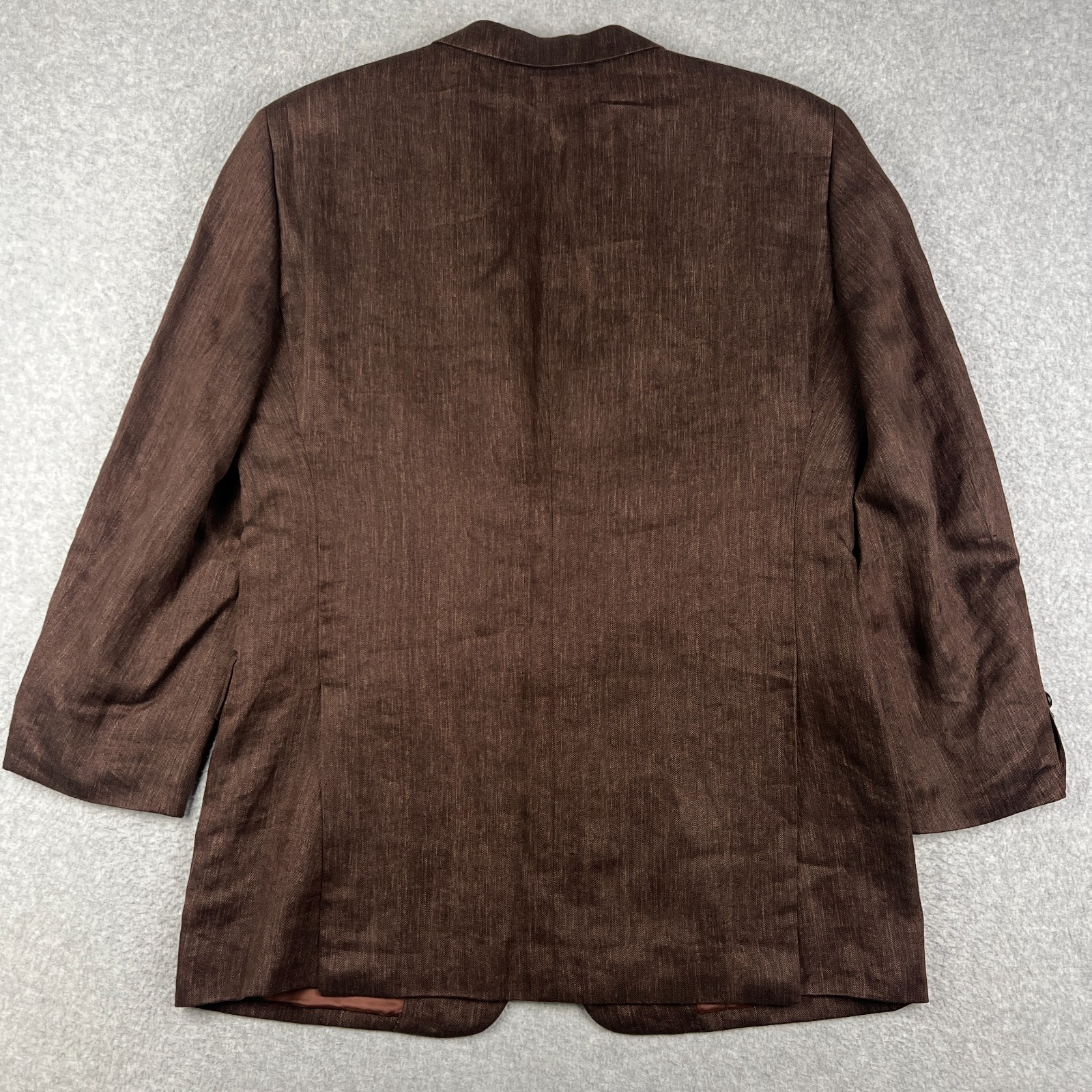 John Nordstrom 100% Linen Ormezzano Sports Coat Blazer 42R Mens Brown Jacket