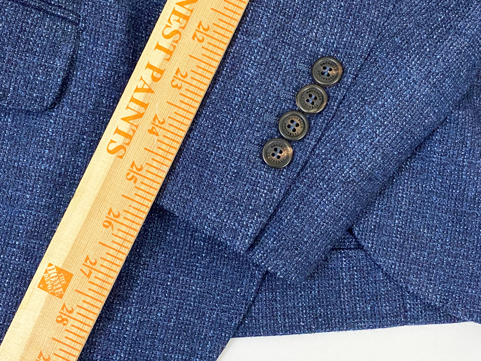42 Brunello Cucinelli Blue Wool Blend Tweed Sport Coat Blazer Jacket Slim EU 52