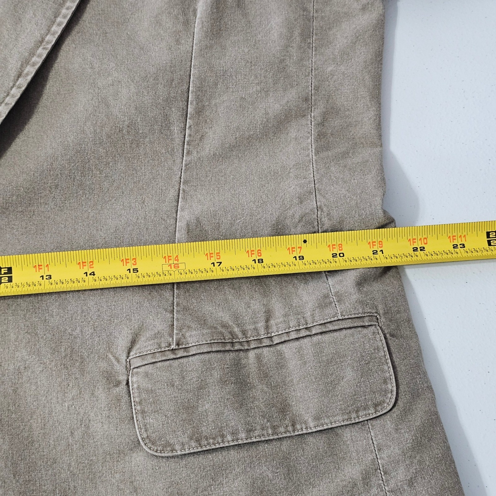 Vintage L.L. Bean Cotton Blazer 42 Tall Tan Gorpcore Academia Minimalist Unlined
