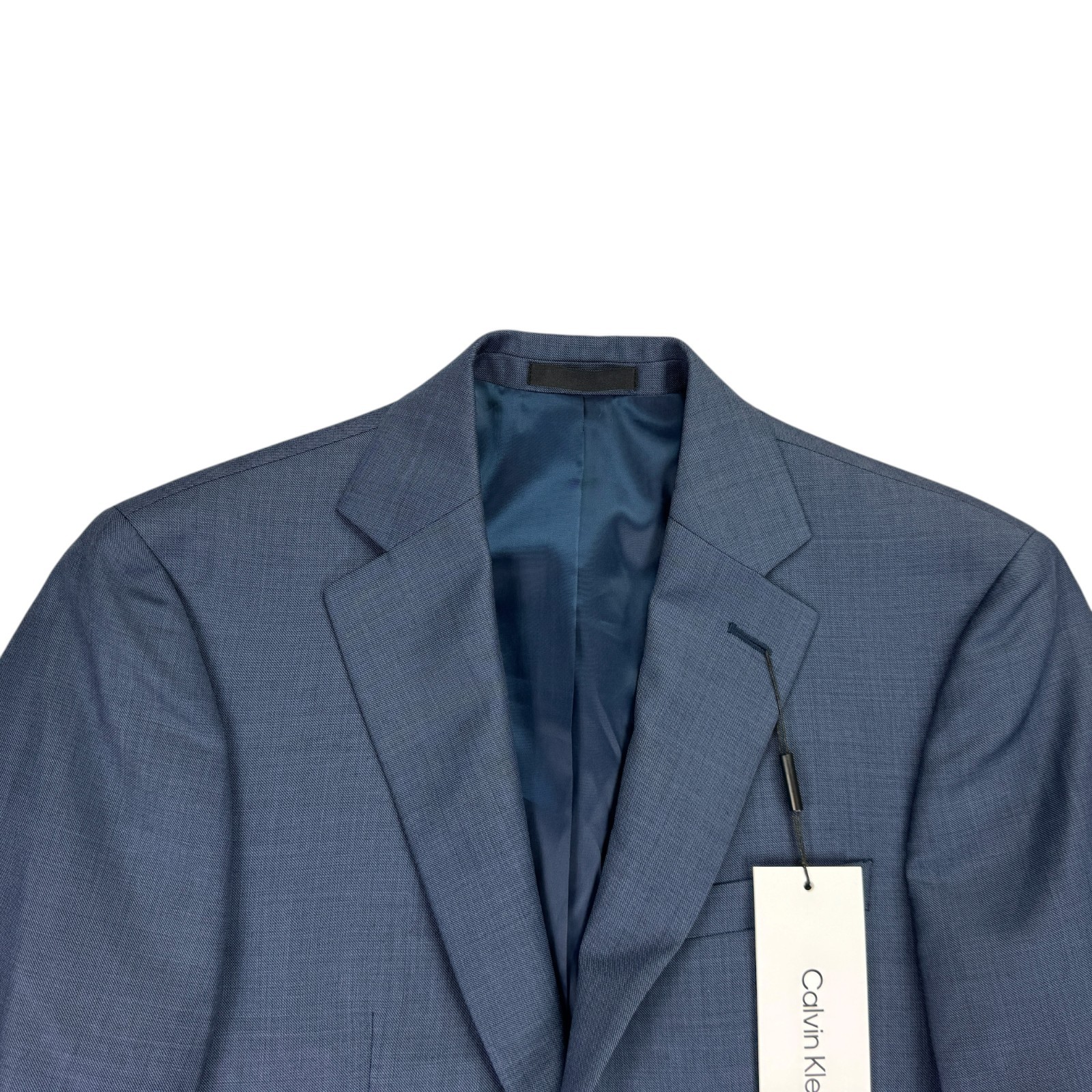 Calvin Klein Mens X Slim Fit Malbin 100% Wool Stretch Suit Jacket Blue 36S