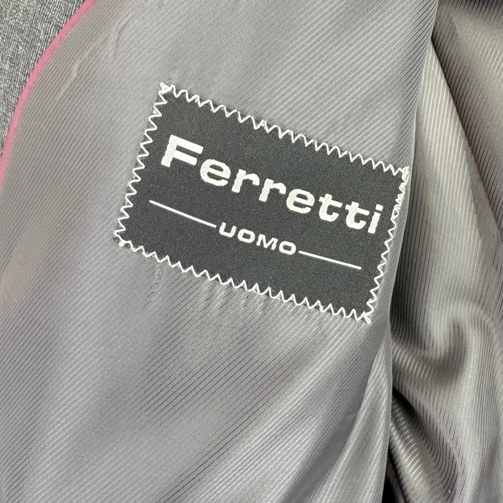 Ferretti Uomo Mens 48R Charcoal Gray Super 100s Merino Wool Blazer Jacket