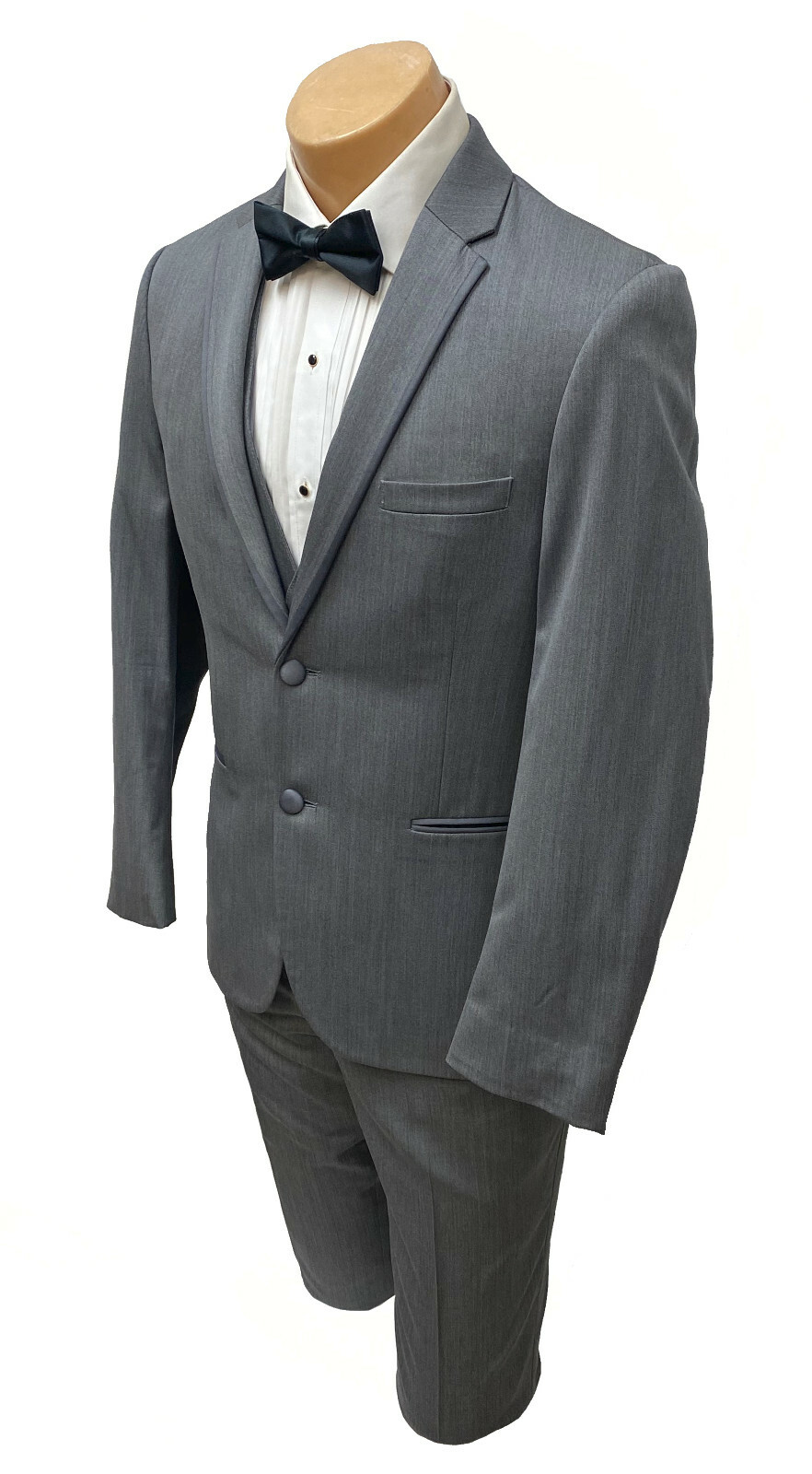 Men’s Michael Kors Grey Tuxedo with Pants & Vest 3 Piece Suit Free Shipping