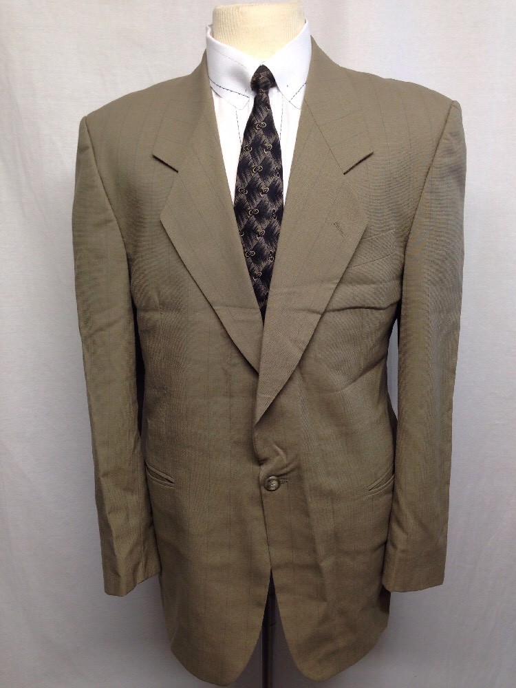 Men’s Brown Pinstriped Suit Jacket By Bagir International 2 piece suit Size 42L