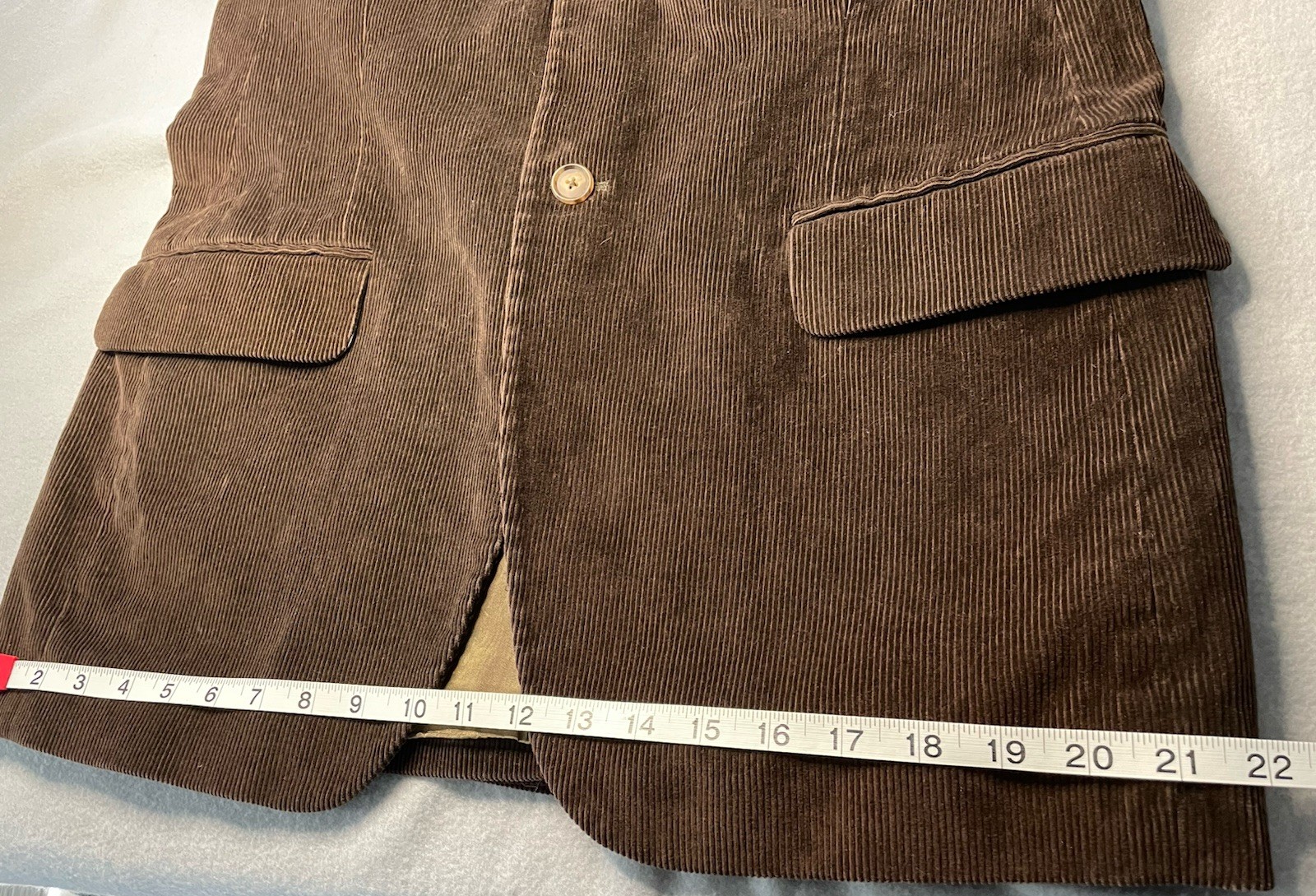 Lands End corduroy blazer sport coat 38 reg Dark brown classic retro preppy