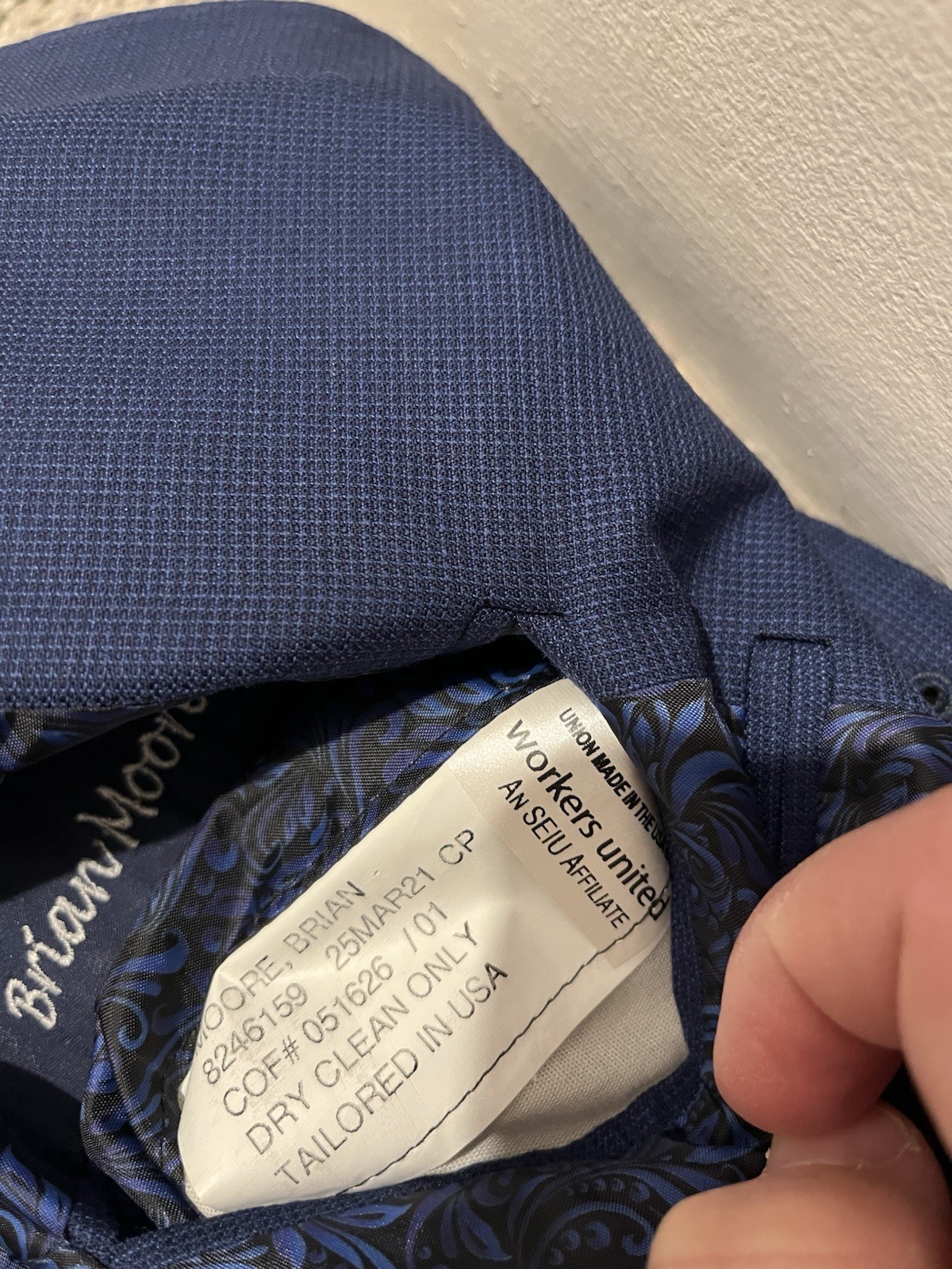 Tom James RC Suit Jacket Blue Men’s Size See Measurements