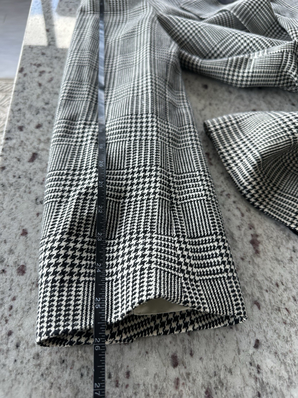 Vtg Bugatchi Uomo Michael Jordan Wool Silk Houndstooth 44T Suit Jacket
