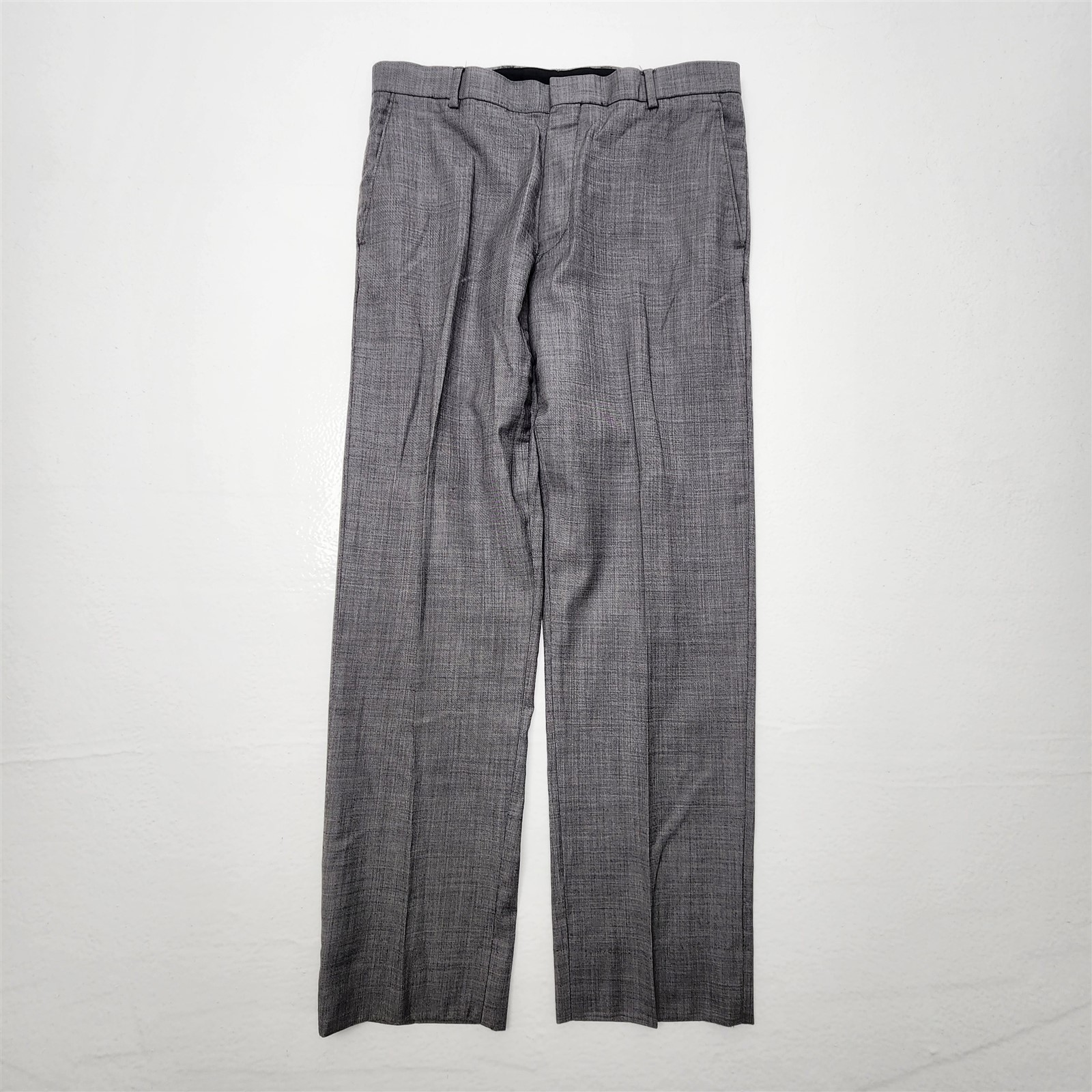 Jos A Bank 39R 33×30 Gray Sharkskin 100% Wool Traveler’s Slim Jacket Pants Suit