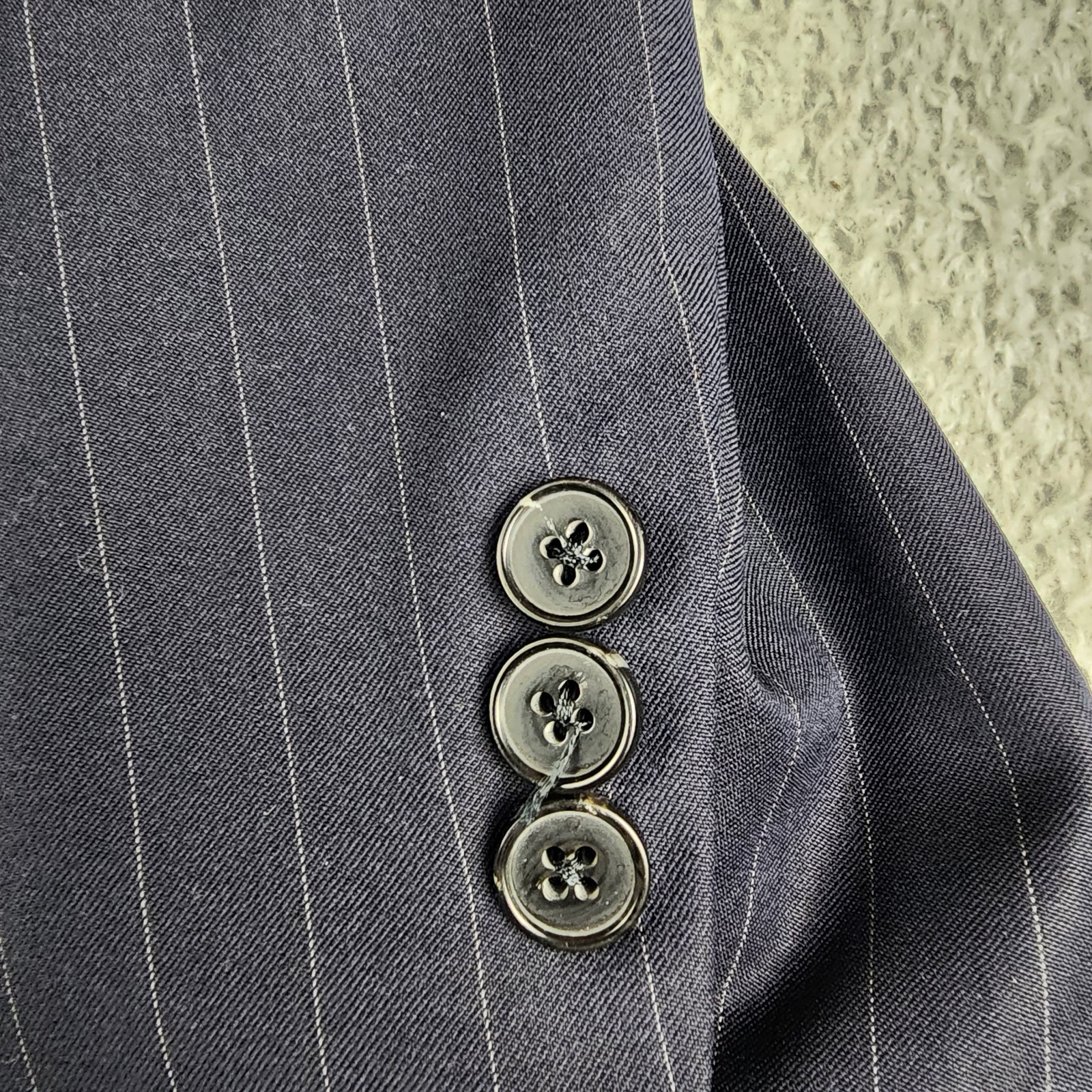 Ermenegildo Zegna Suit Mens 46 IT 56 Blue Pinstripe Made Switzerland Pants 32×28