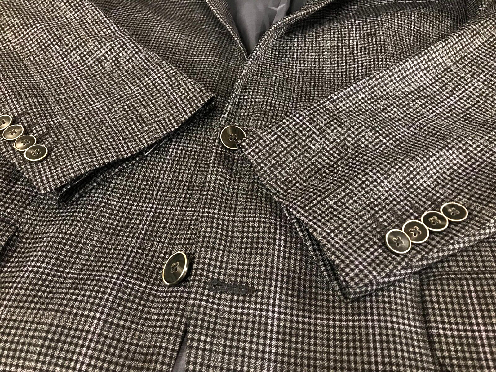 Coppley LORO PIANA Super 130 Blazer 42L 44L Gray PLAID CHECK Jacket 42 L T 44