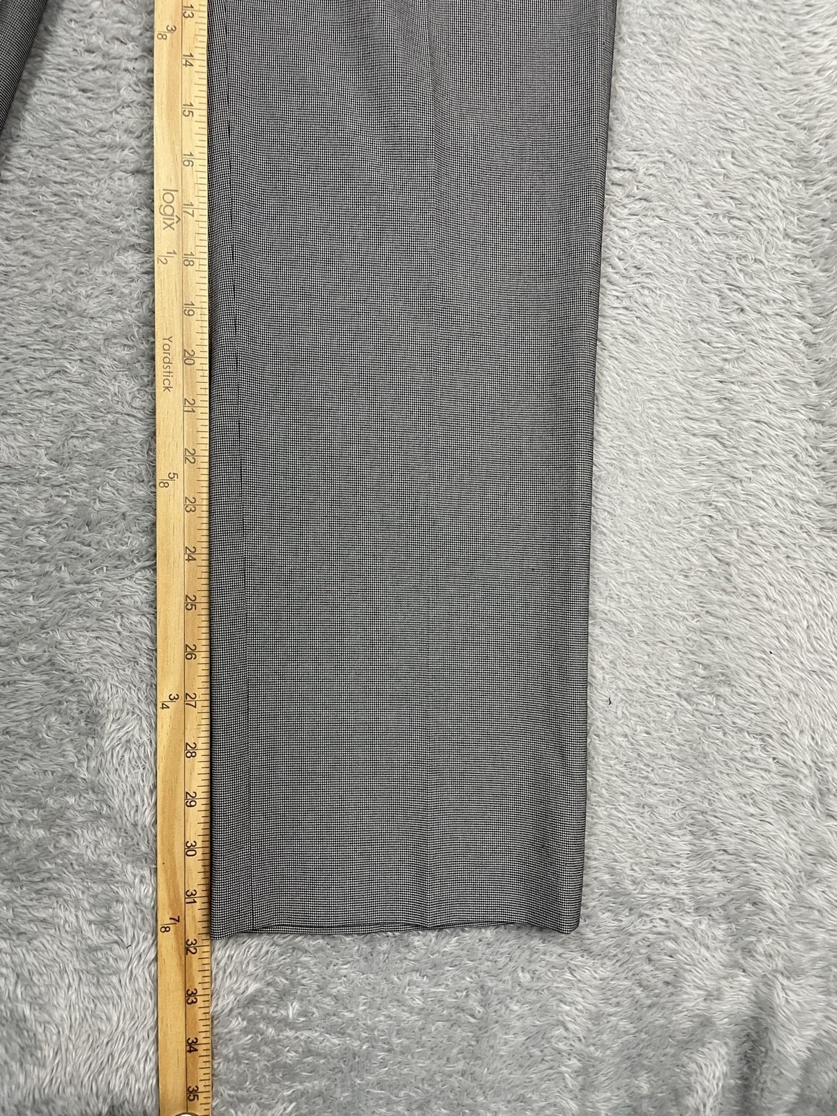 Van Heusen FLEX Dress Suit Pants Mens 34×32* Gray Check Slim Fit Stretch NWT