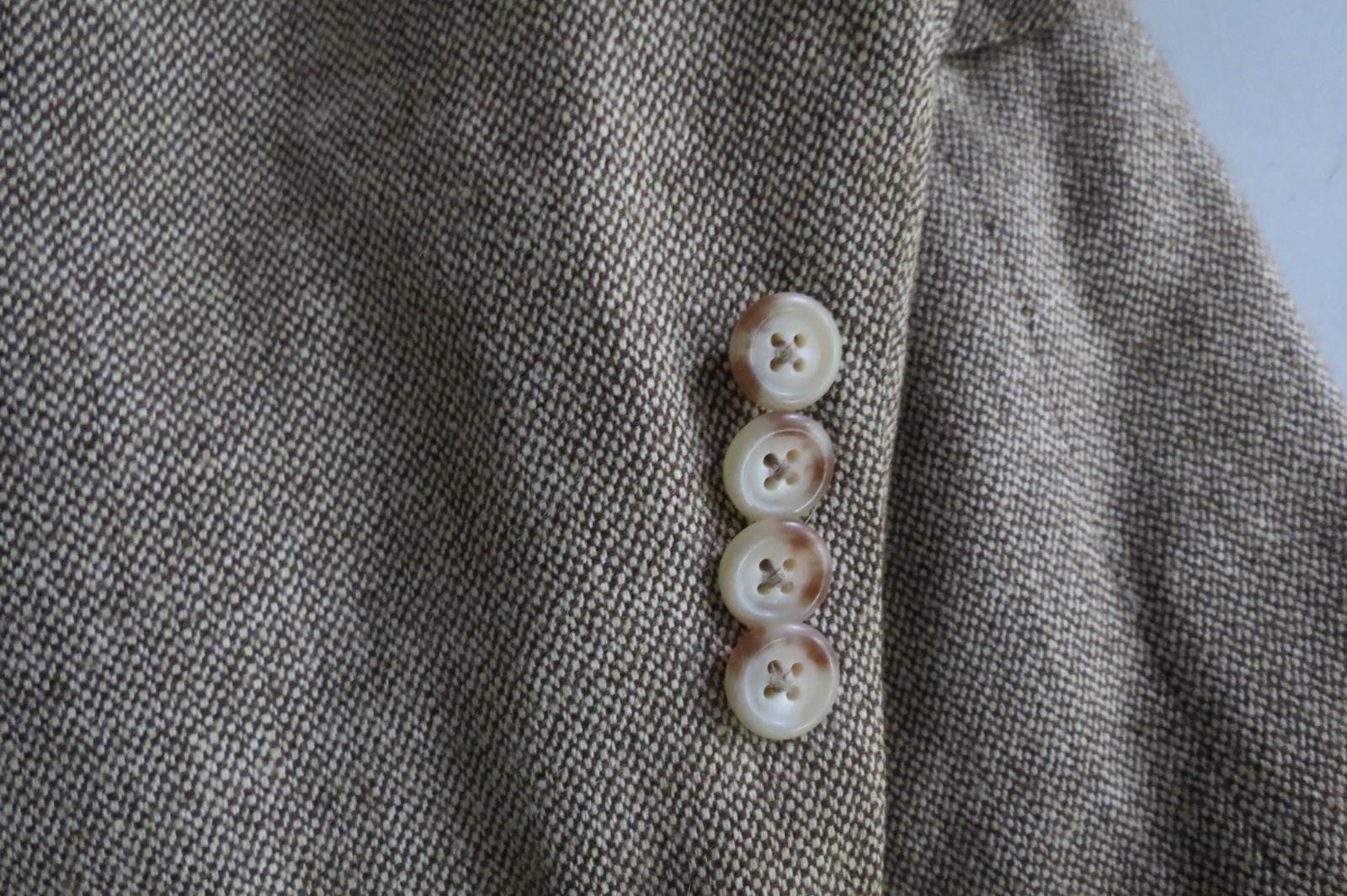 Ralph Lauren Woven specked tweed peak lapel 100% pure silk sport coat 46 R