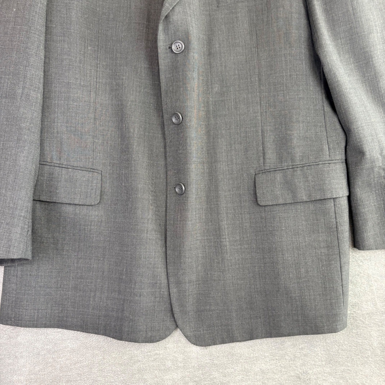 Ferretti Uomo Mens 48R Charcoal Gray Super 100s Merino Wool Blazer Jacket