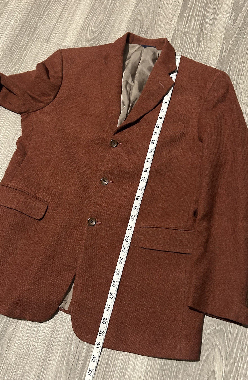 Burberry London Sport Blazer Men 40R Jacket 3-Button Wool Cashmere Blend Orange