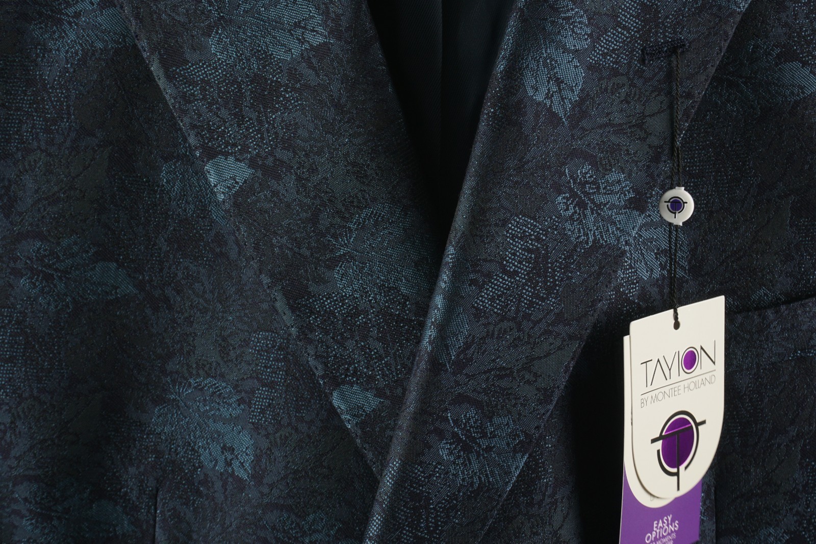 $295 Tayion Collection Floral Jacquard Double-Breasted Dinner Jacket Men’s 44R