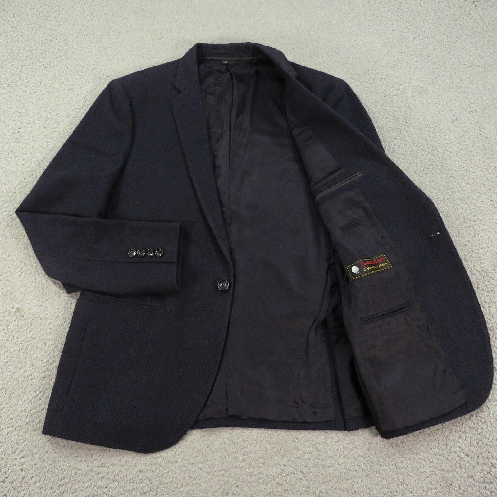 J Crew Blazer 40R Ludlow Navy Herringbone 100% Pima Cotton Navy Jacket Coat Mens