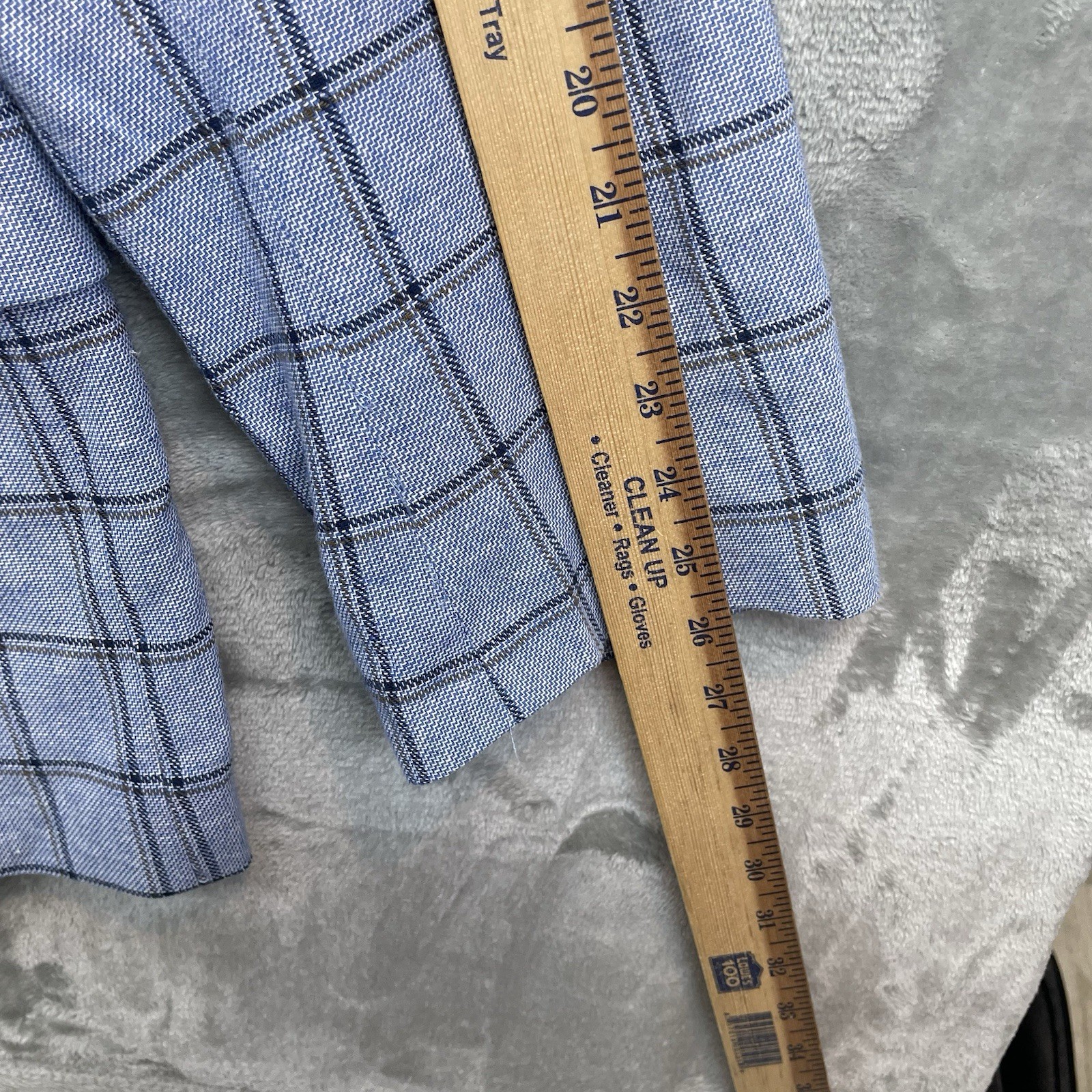 Stafford Blazer Men’s 48R Linen Blend Coat Sport Jacket suit classic fit plaid