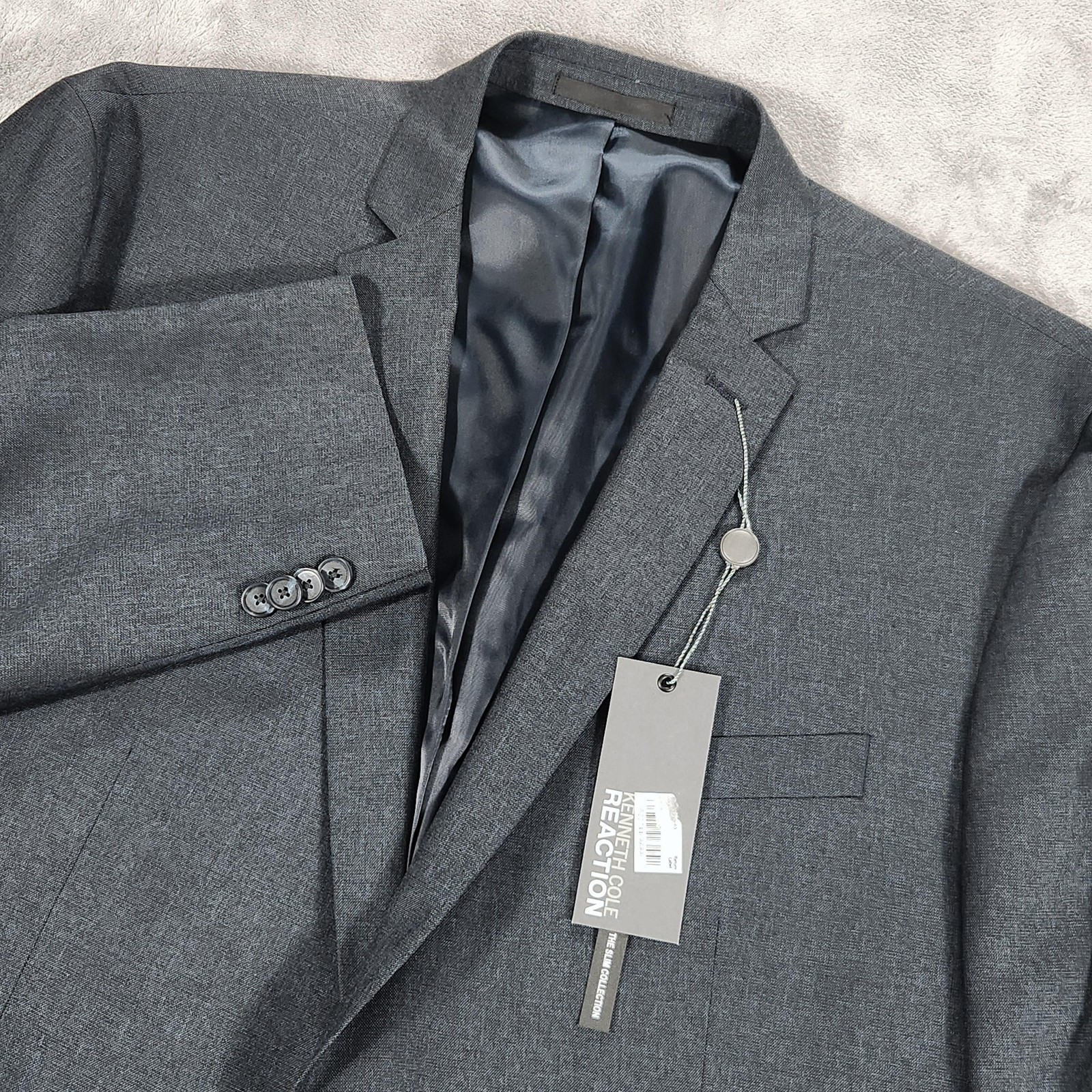 Kenneth Cole Reaction Sportcoat Mens 48R Blue Two Button Notch Lapel 10-768051