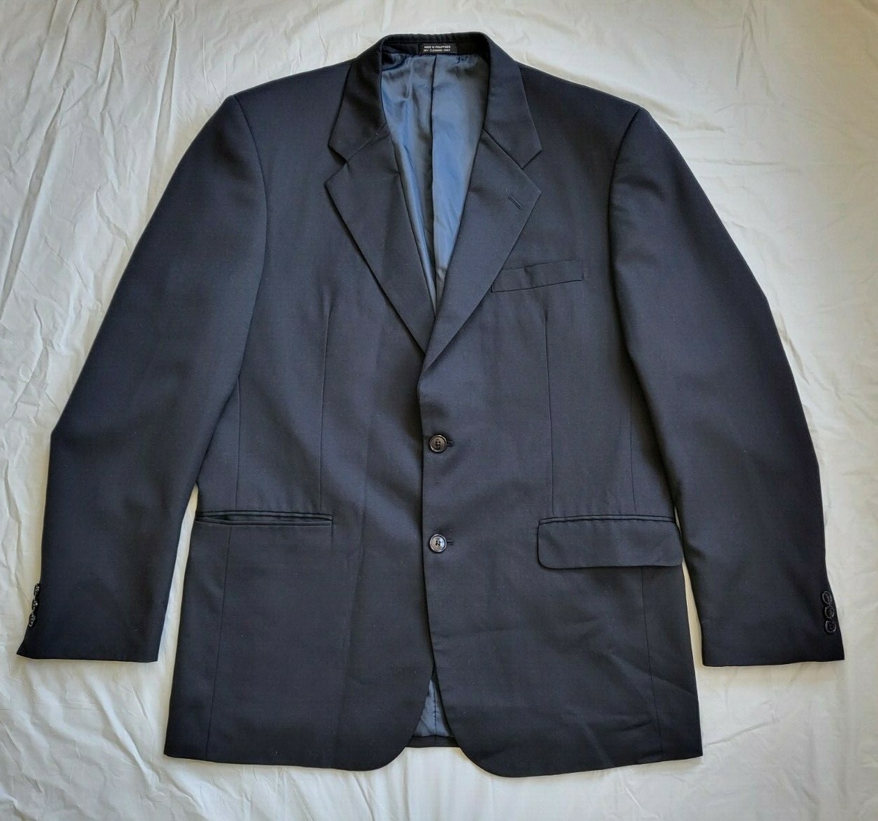 Via Veneto Suit Jacket Mens 42L Euro Fashion Sport Coat Blazer Wool Black