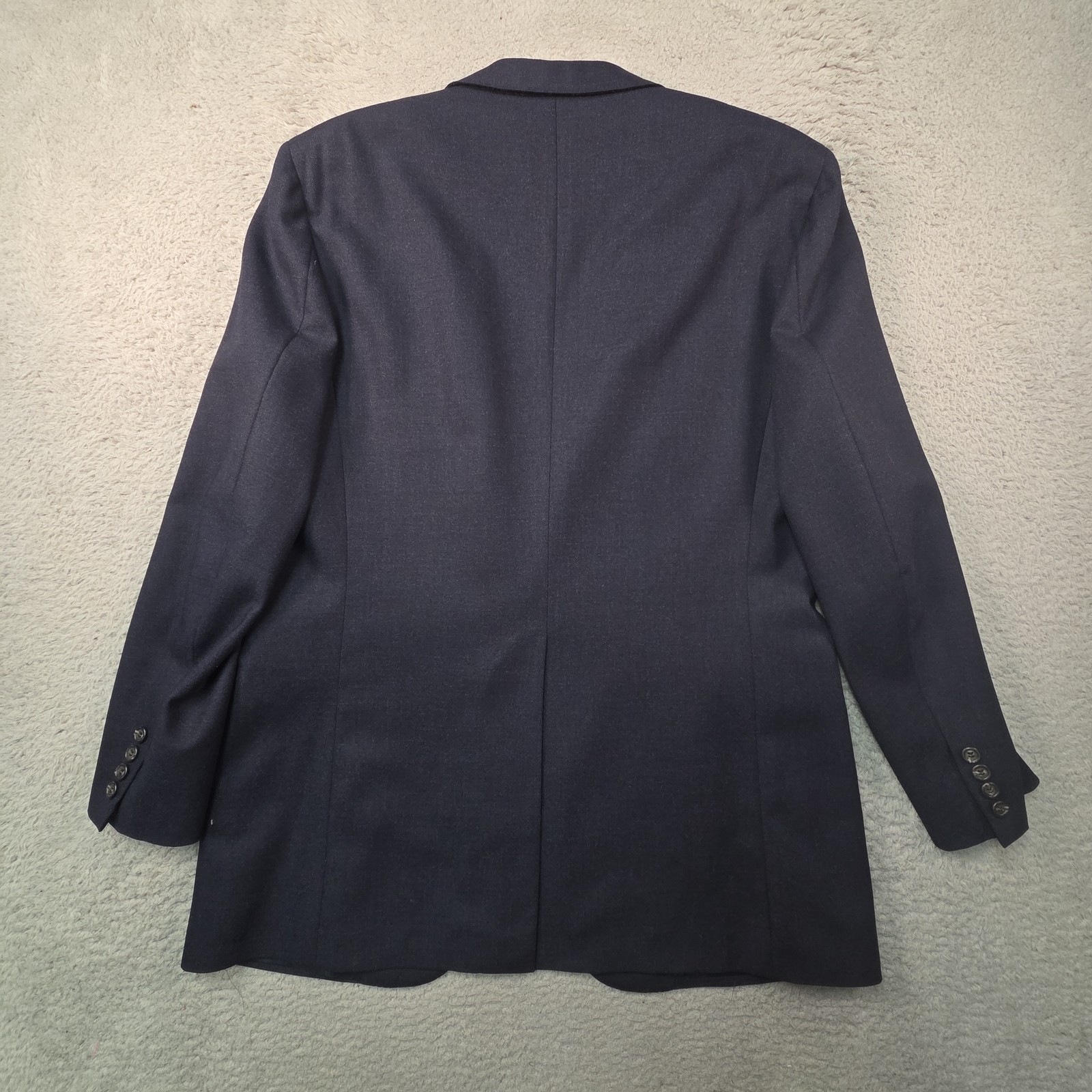 VTG Polo Ralph Lauren Mens Suit 42R 38W Drop 4 Navy Hopsack Wool Pleated 80s USA