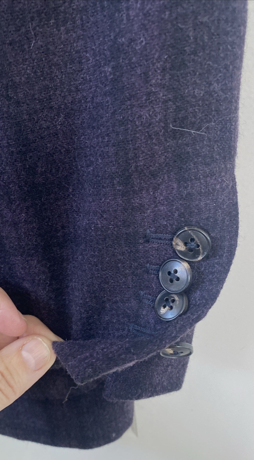 BOGLIOLI Soft Wool Cashmere Flannel K Jacket US 46 IT 56 Blazer Plum Plaid