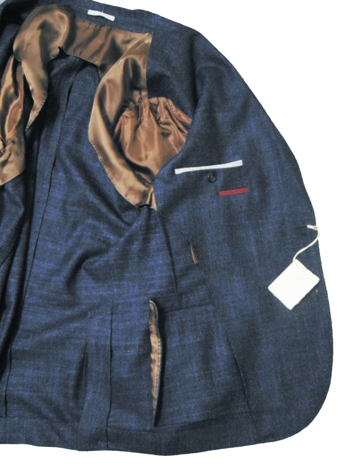 42 Brunello Cucinelli Blue Wool Blend Tweed Sport Coat Blazer Jacket Slim EU 52
