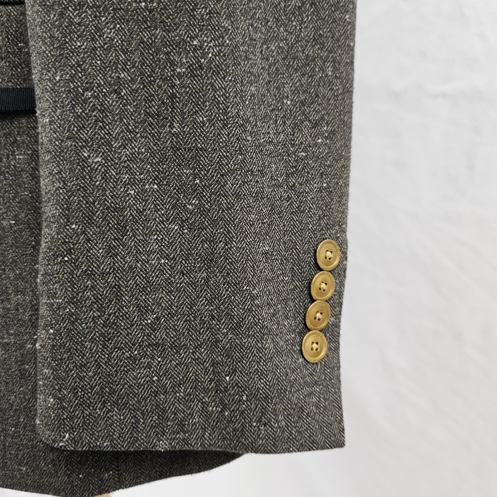 Tallia Flecked Blazer Brown with Black Ribbon Detail Sport Coat Poly Rayon 42S