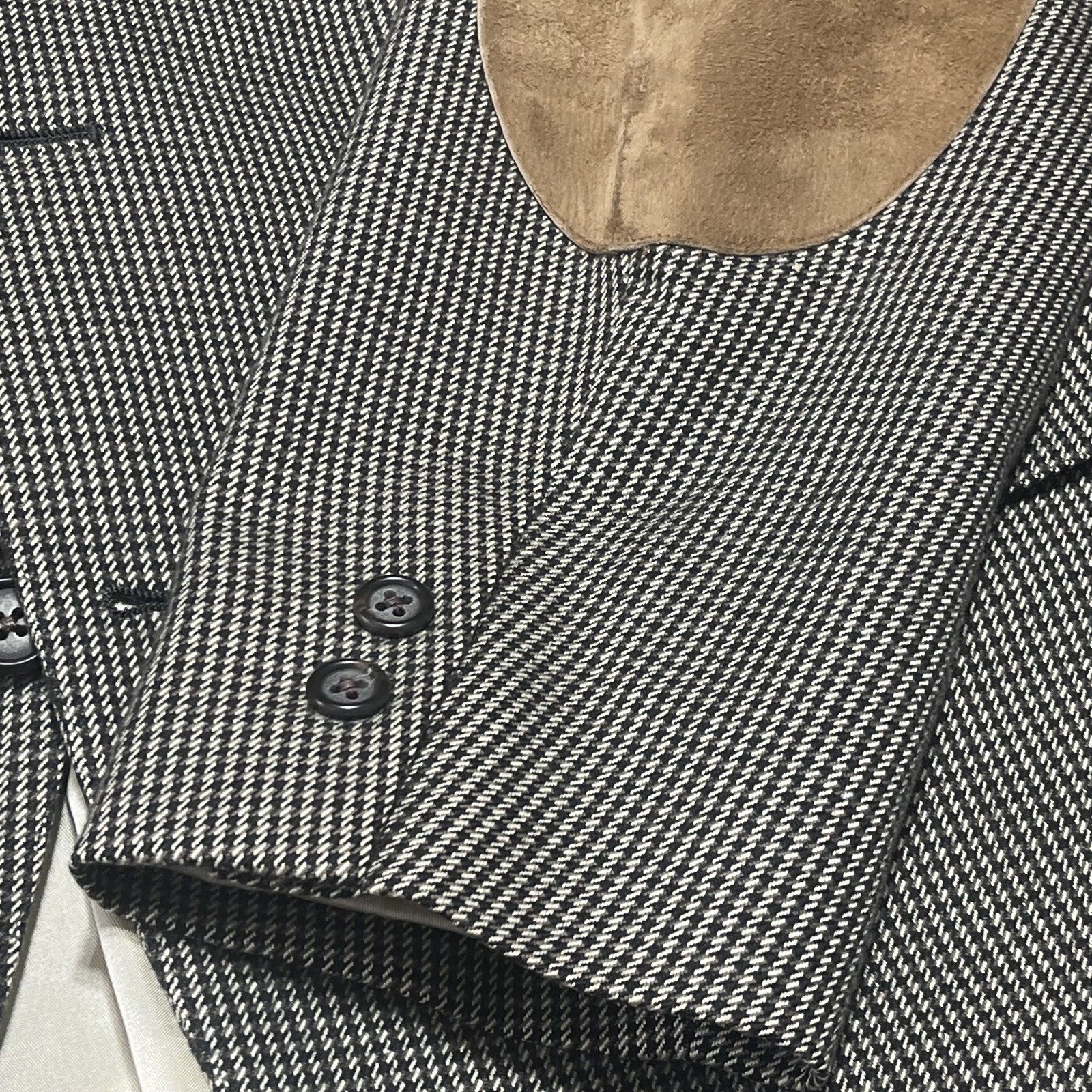 Norm Thompson Blazer Men Houndstooth Wool Elbow Patch Sport Coat Jacket USA READ