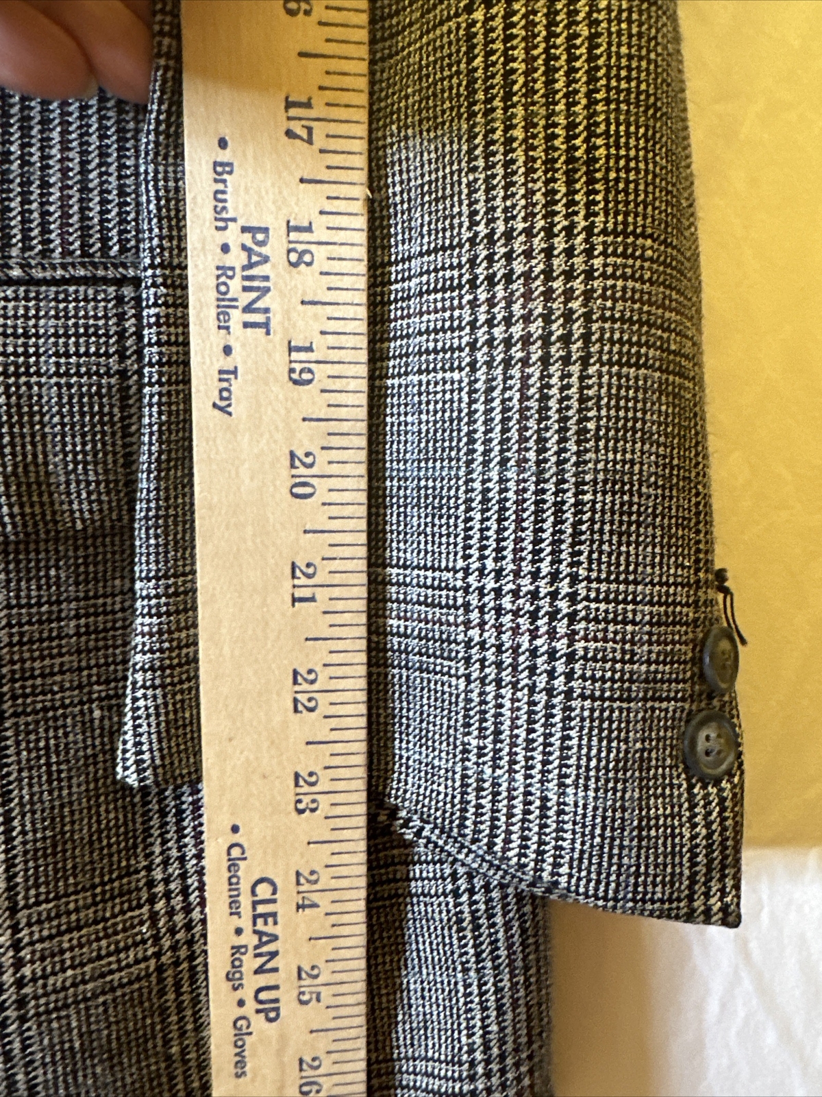 Burberry’s Black White Plaid Lightweight Wool Sport Coat PreO Good See Photos