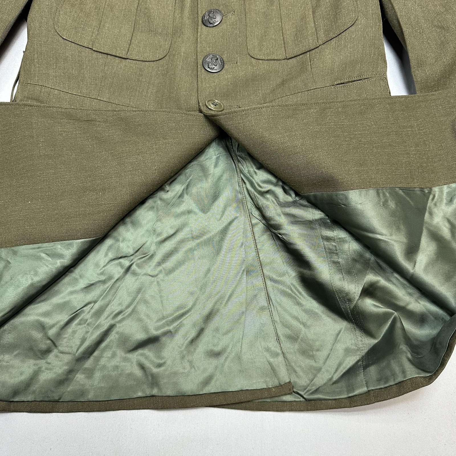 USMC Jacket Mens 39R Green Service Dress Alpha Coat USA The Marine Shop Suit