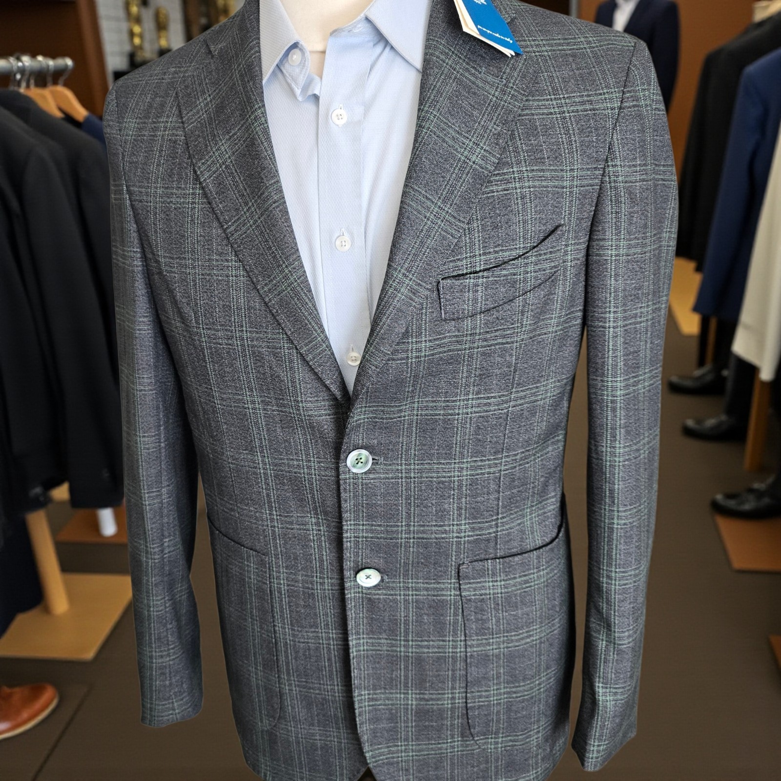 New Fefe Napoli Blazer 42r 52 Italy Unstructured Patch Pocket 4 Seasons Checked