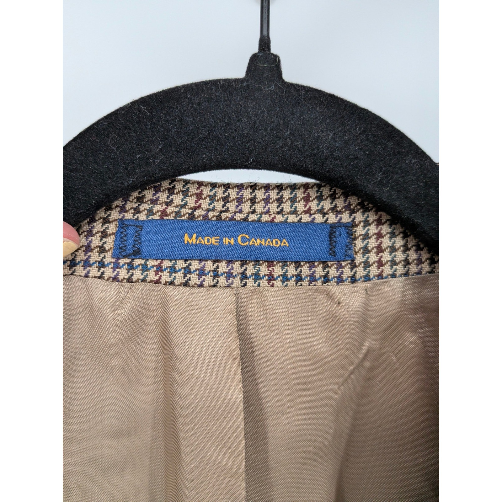 Ralph Lauren Polo University Club Blazer Mens 40 Brown Houndstooth Silk Wool