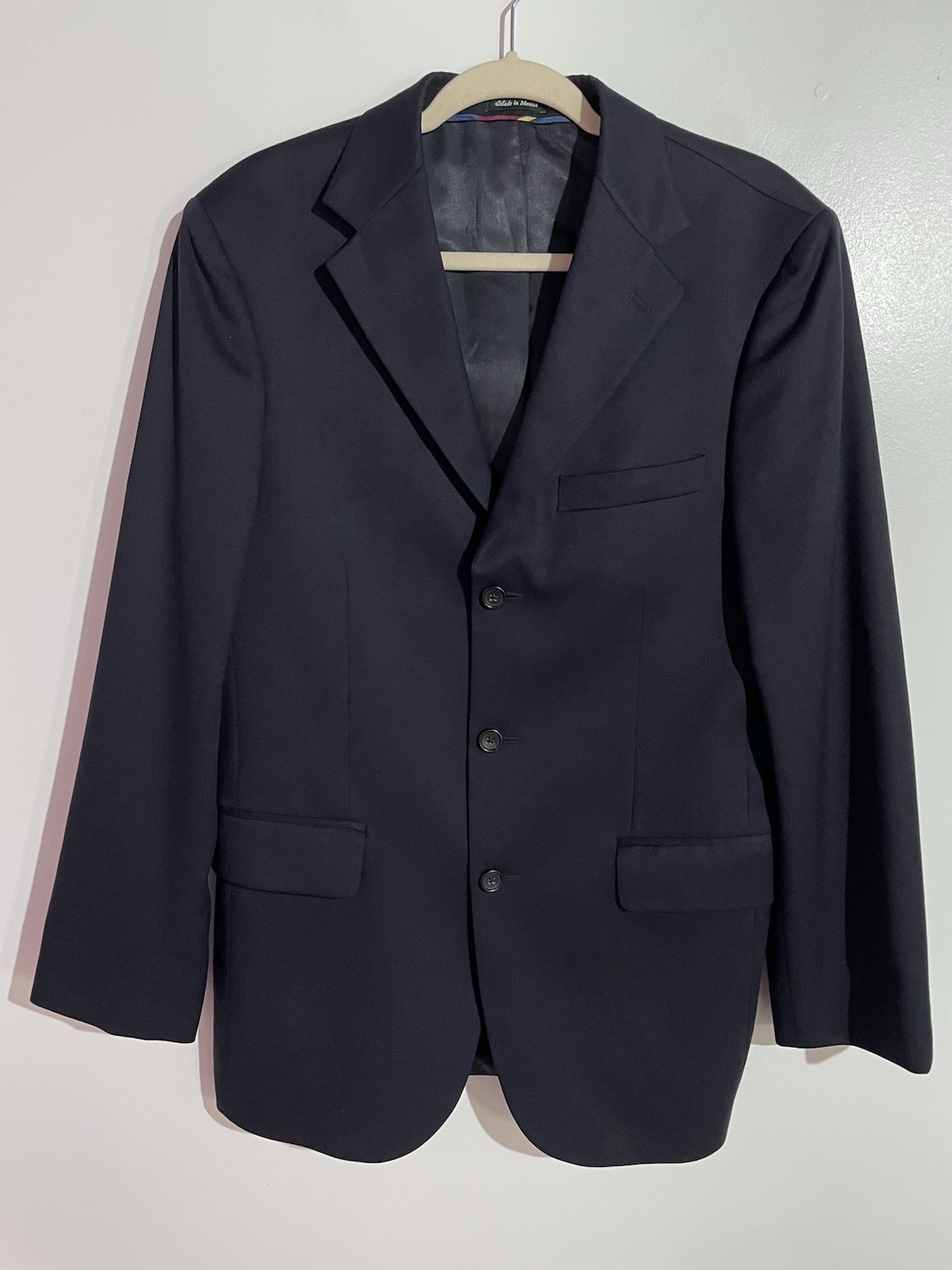 J Crew Blazer Mens 38R Blue Wool Sport Coat Business Office Made In Mexico