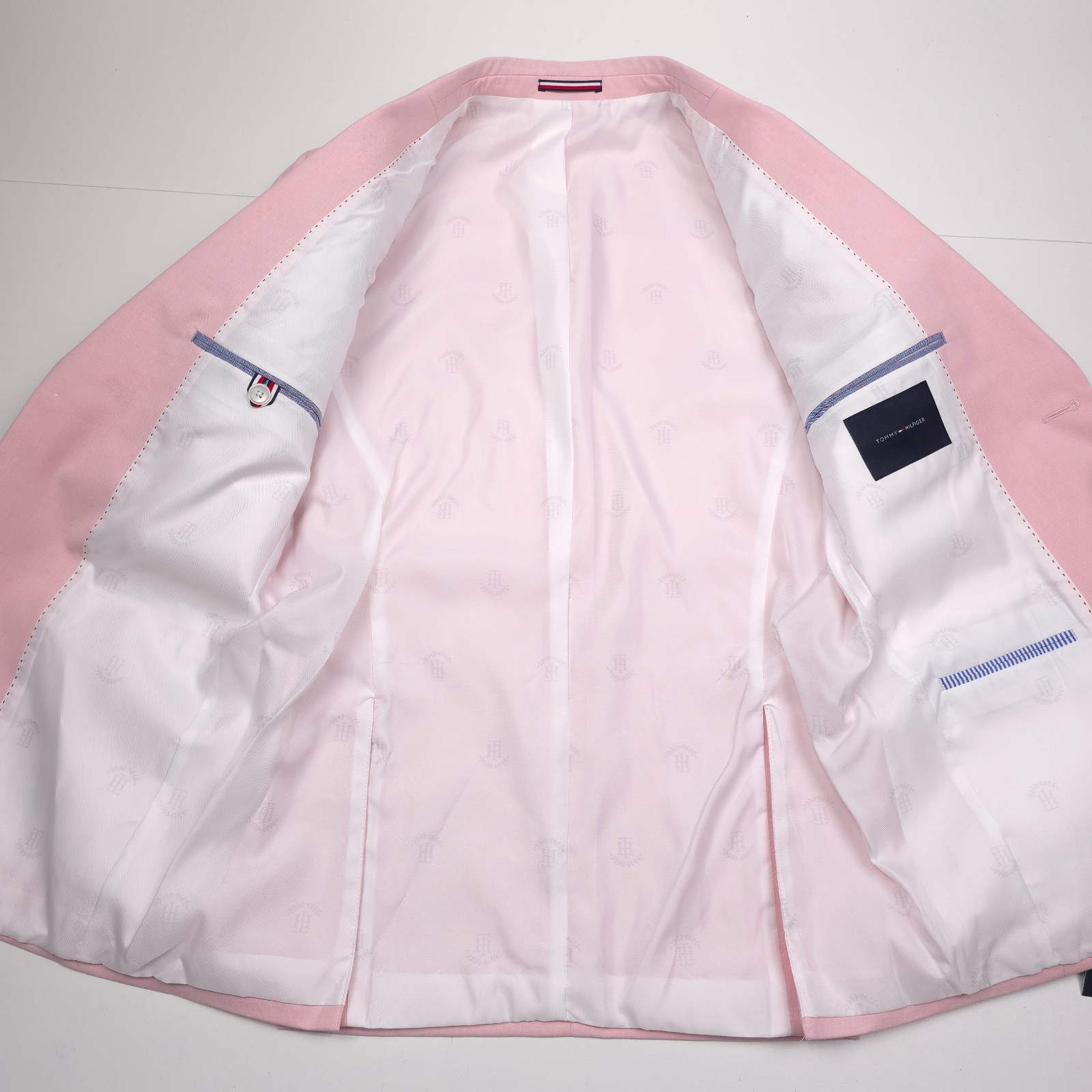 Tommy Hilfiger Lannister Suit Jacket Mens 40L Modern Fit Light Pink Blazer