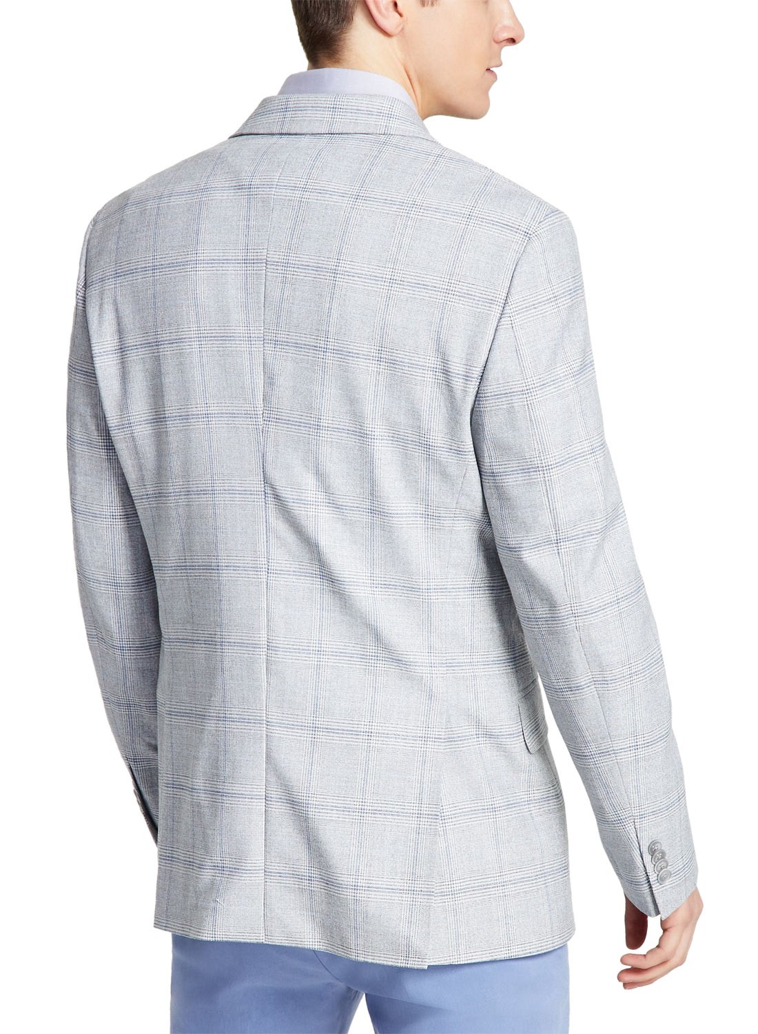 Tommy Hilfiger Mens Modern-Fit Glen Plaid Sport Coat 38 Short Grey/Blue Blazer