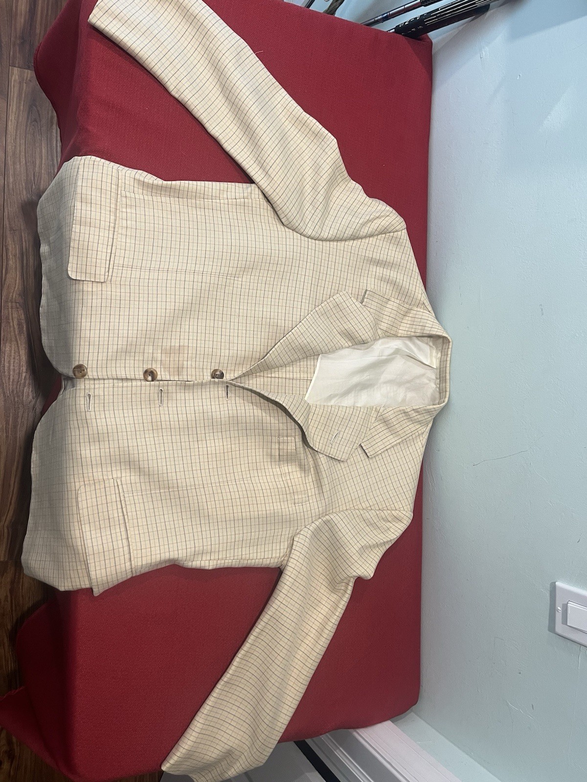 Oxxford Clothes Luxury Silk/Wool Plaid Blazer – Size 44 S-Barcelona Summer