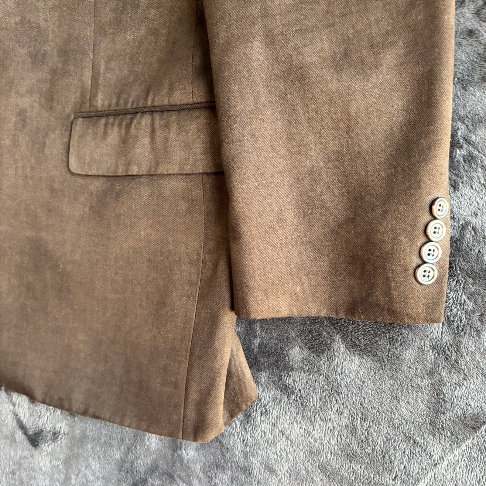 Lauren Ralph Lauren Mens Brown Faux Suede Two Button Blazer Sport Coat 44R