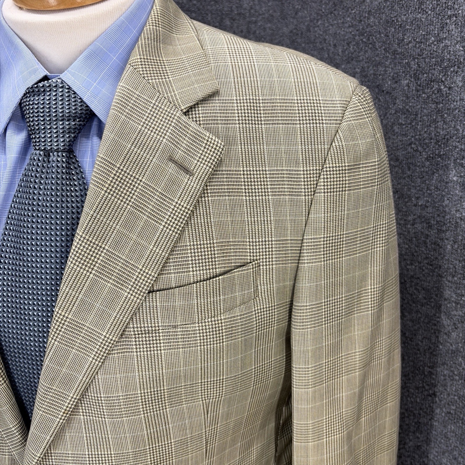 Brooks Brothers Blazer 41R Green Loro Piana Italian Wool Glen Plaid Brookwood