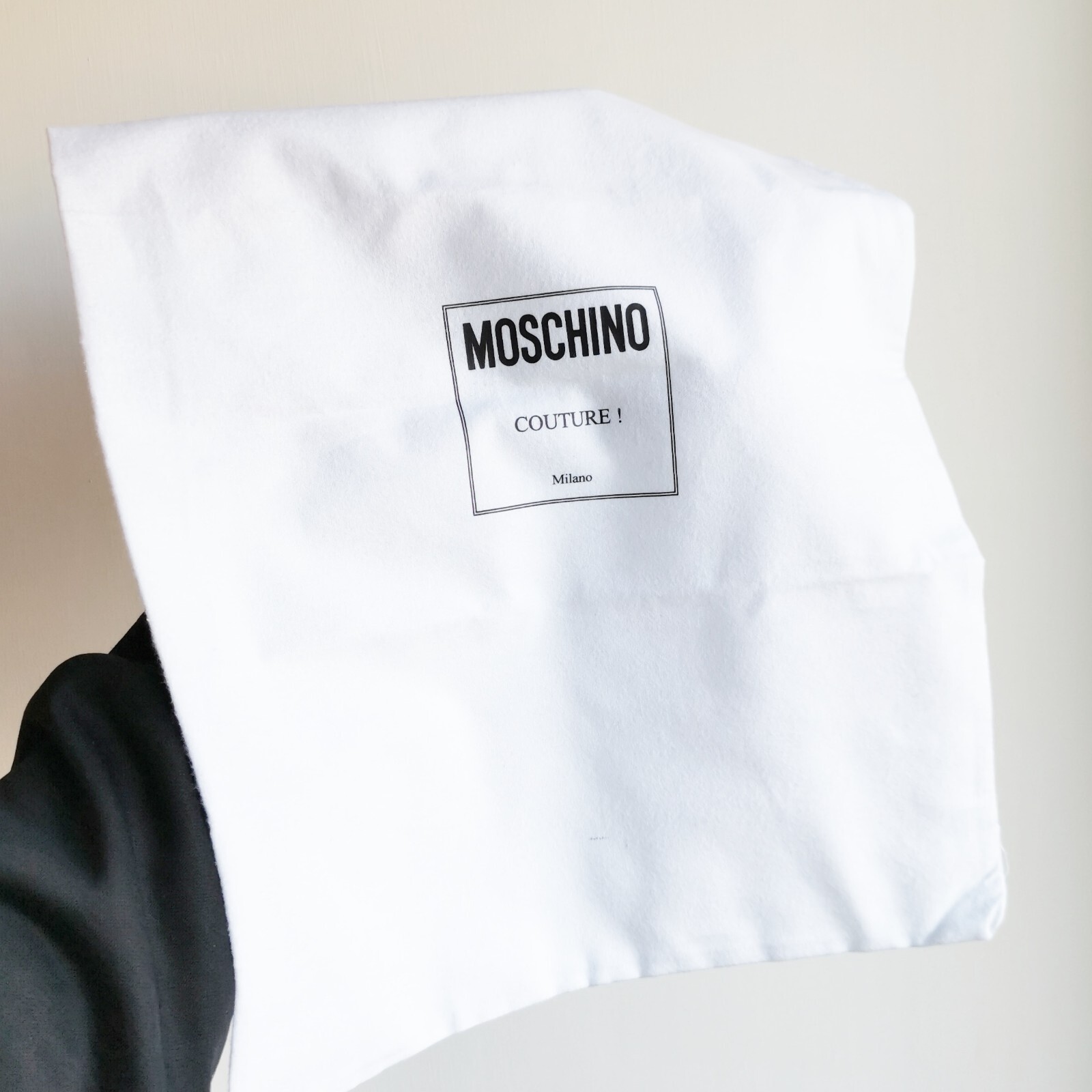 Dustbag dust bag white MOSCHINO shoes bag fabric vintage bag
