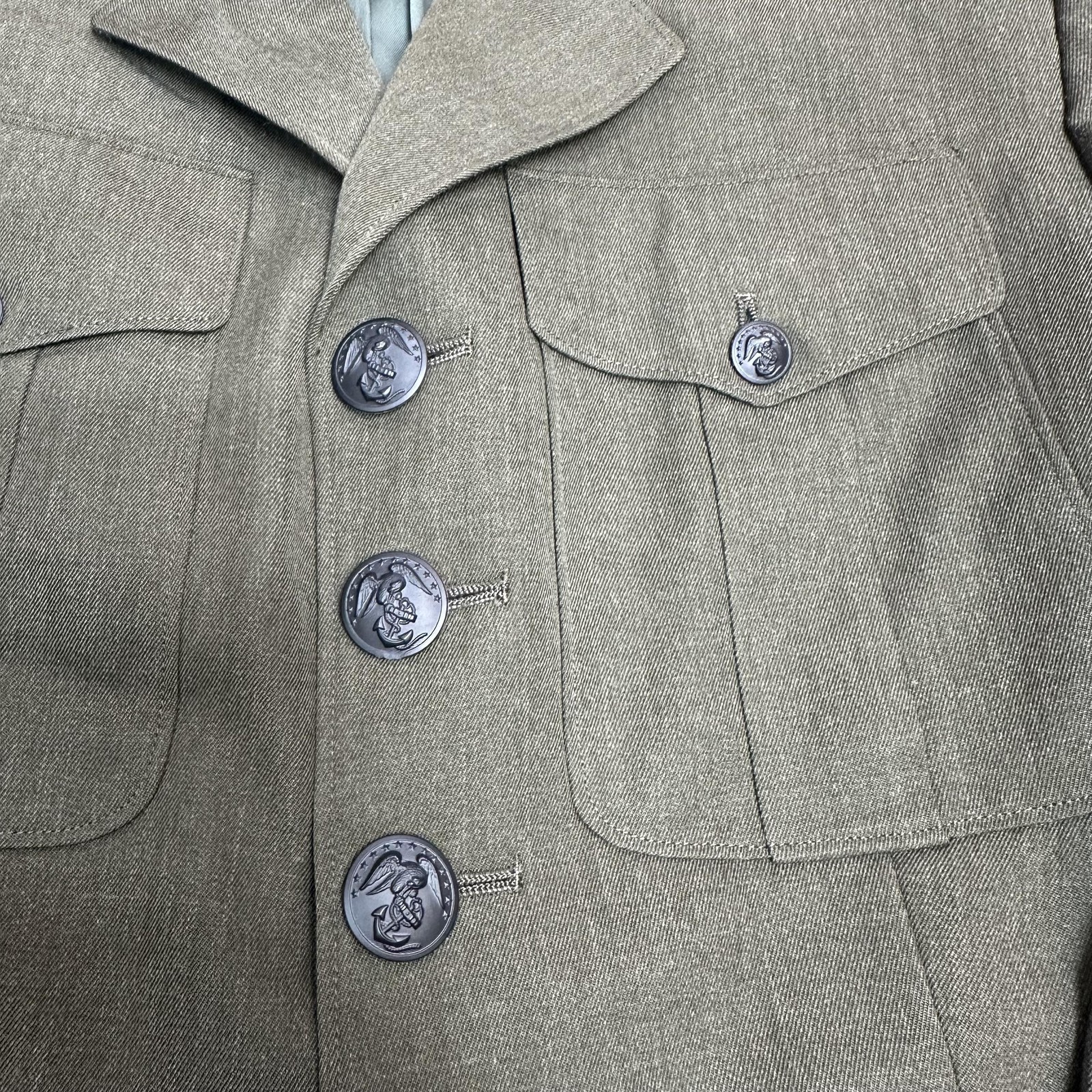 USMC Jacket Mens 39R Green Service Dress Alpha Coat USA The Marine Shop Suit