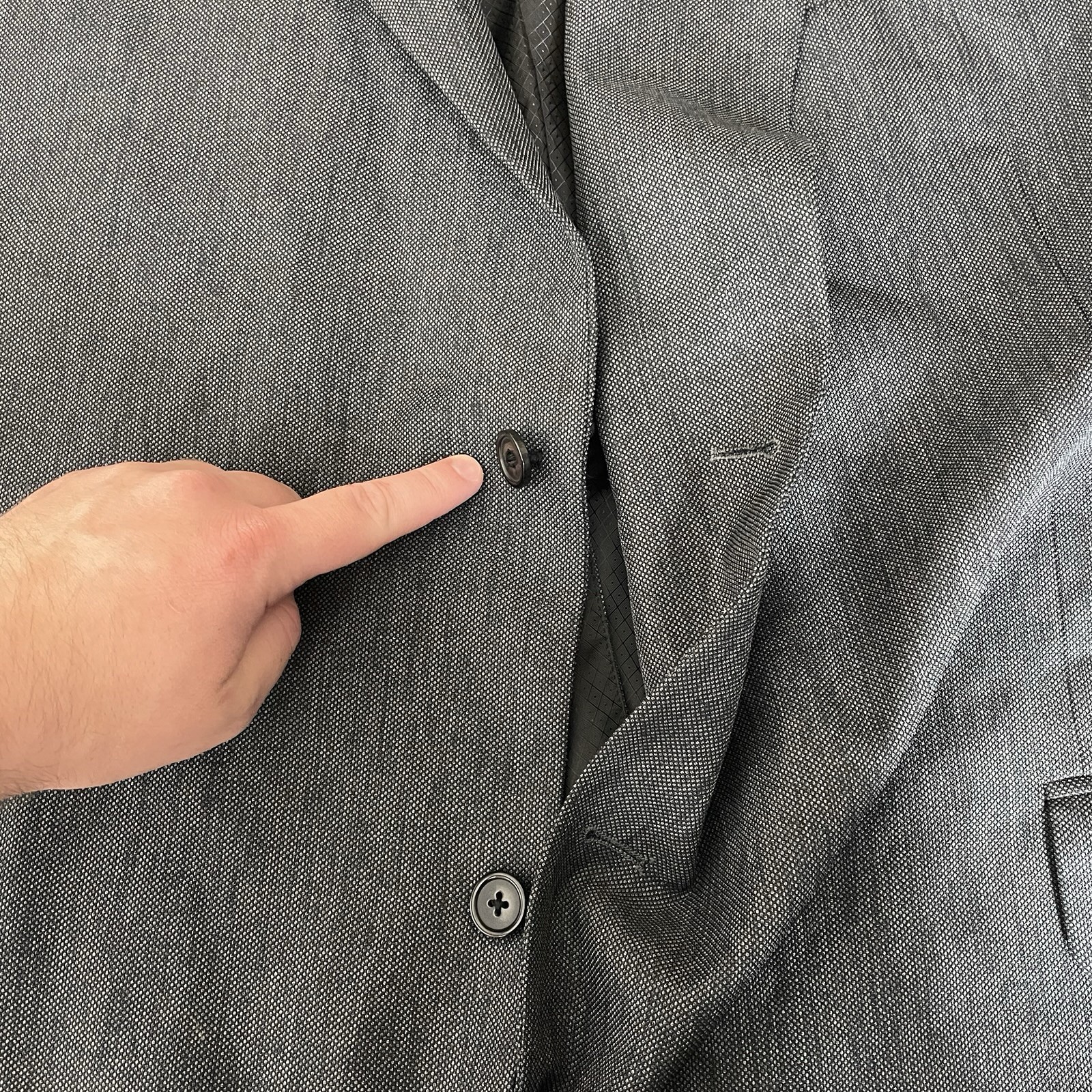 KS Signature Sport Coat Mens 66L Big Tall Gray Brown Green Polyester Two Buttons