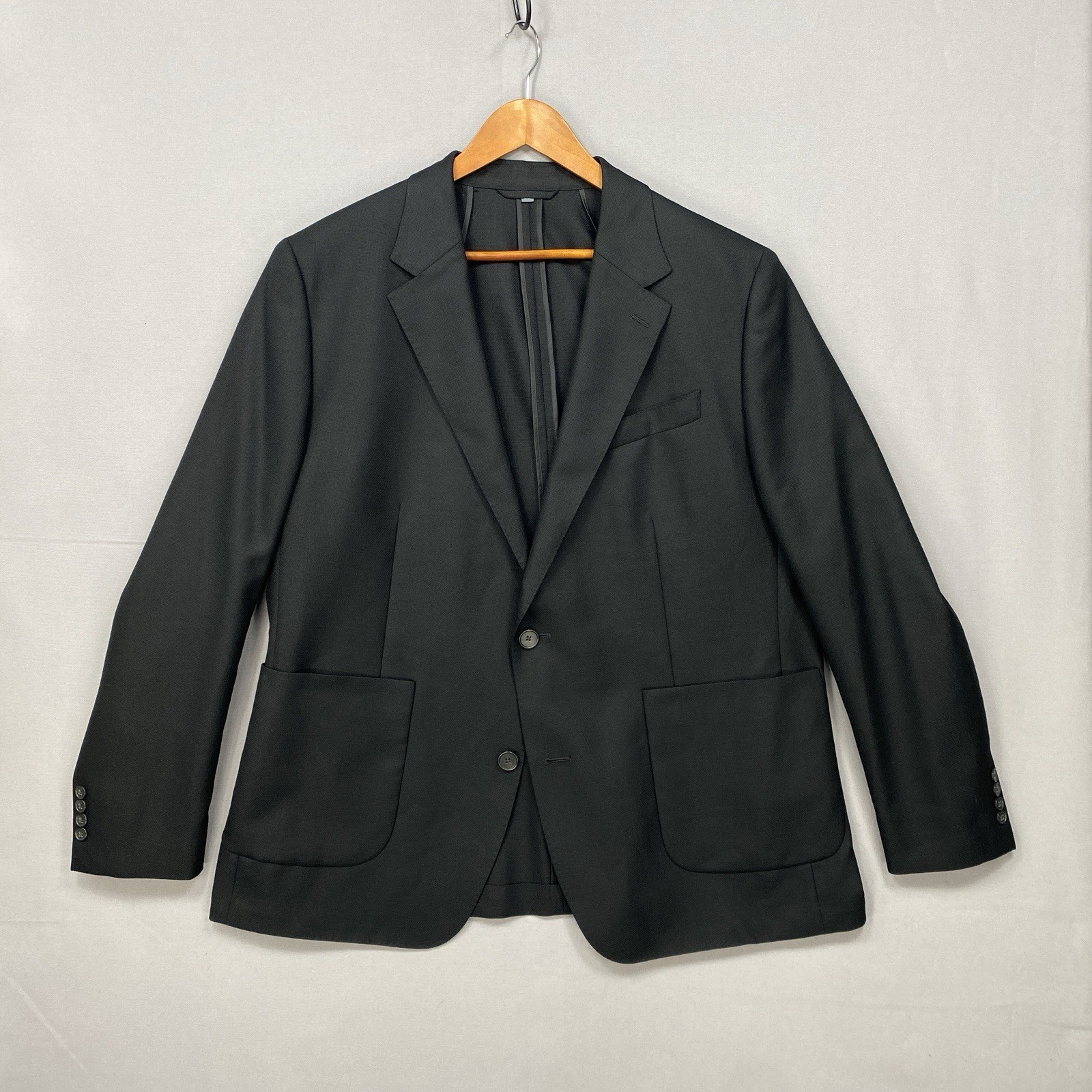 Bonobos Blazer 48R Vitale Barberis Canonico Hopsack Wool Unconstructed Black