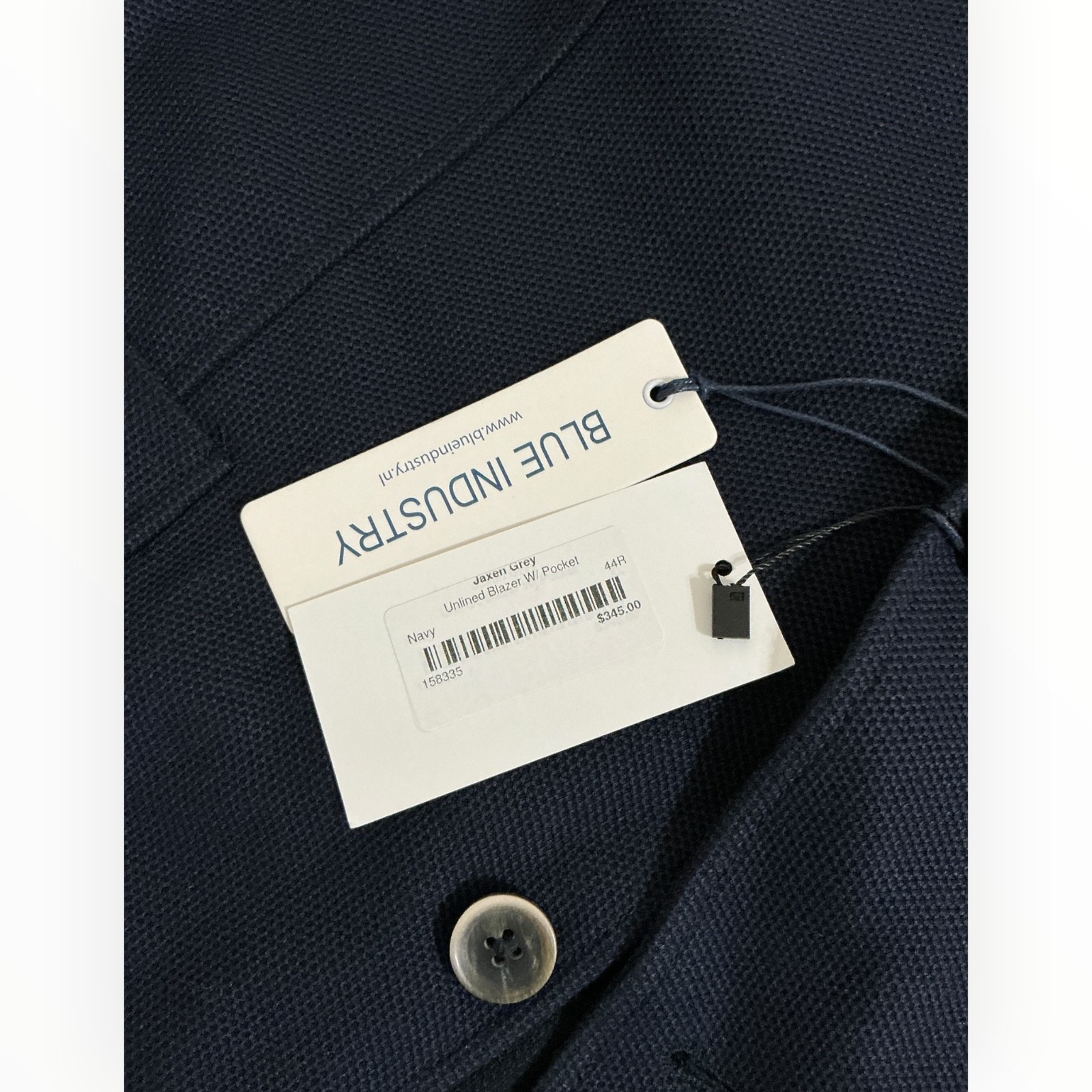 Jaxen Gray Unlined Navy Blazer Sport Coat Two Button Men’s 44R NWT