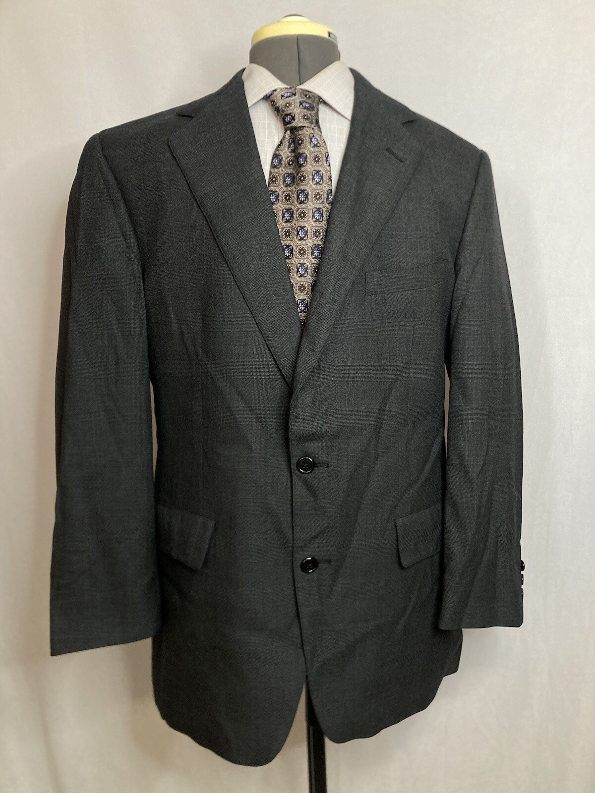Brooks Brothers Mens Blazer 40R Gray Wool Large 44″ Sport Coat Suit Jacket USA *